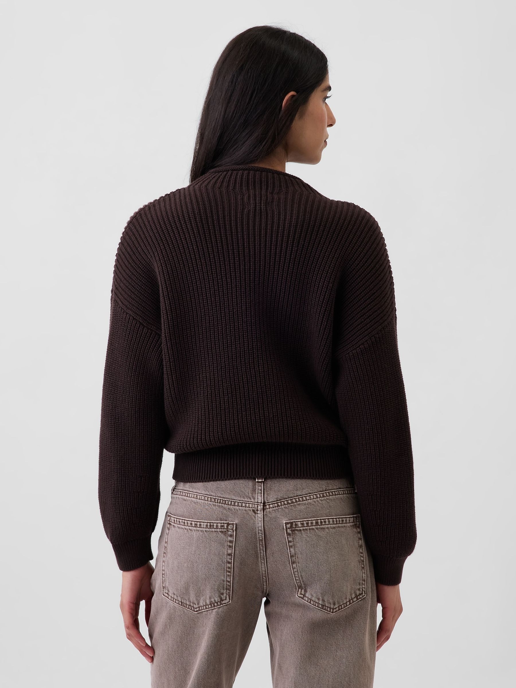 Brown Oversized Rolled Neck Jumper - Image 2 of 3