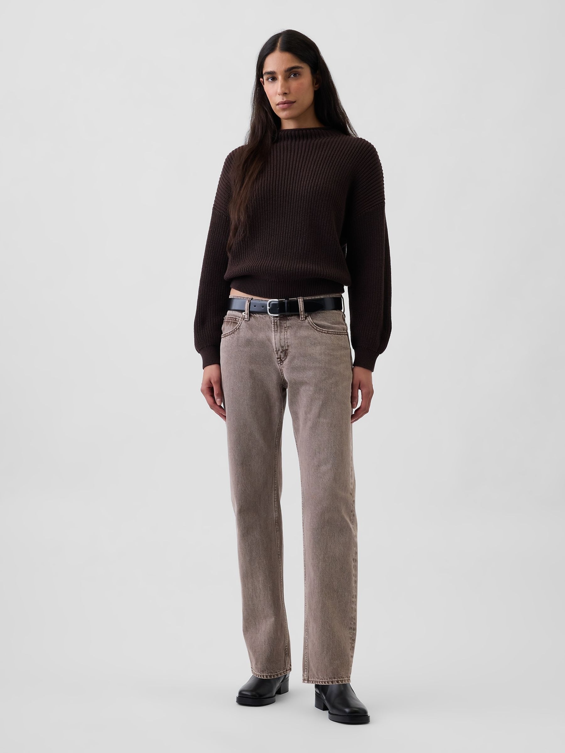 Brown Oversized Rolled Neck Jumper - Image 3 of 3 Brown Oversized Rolled Neck Jumper - Image 3 of 3
