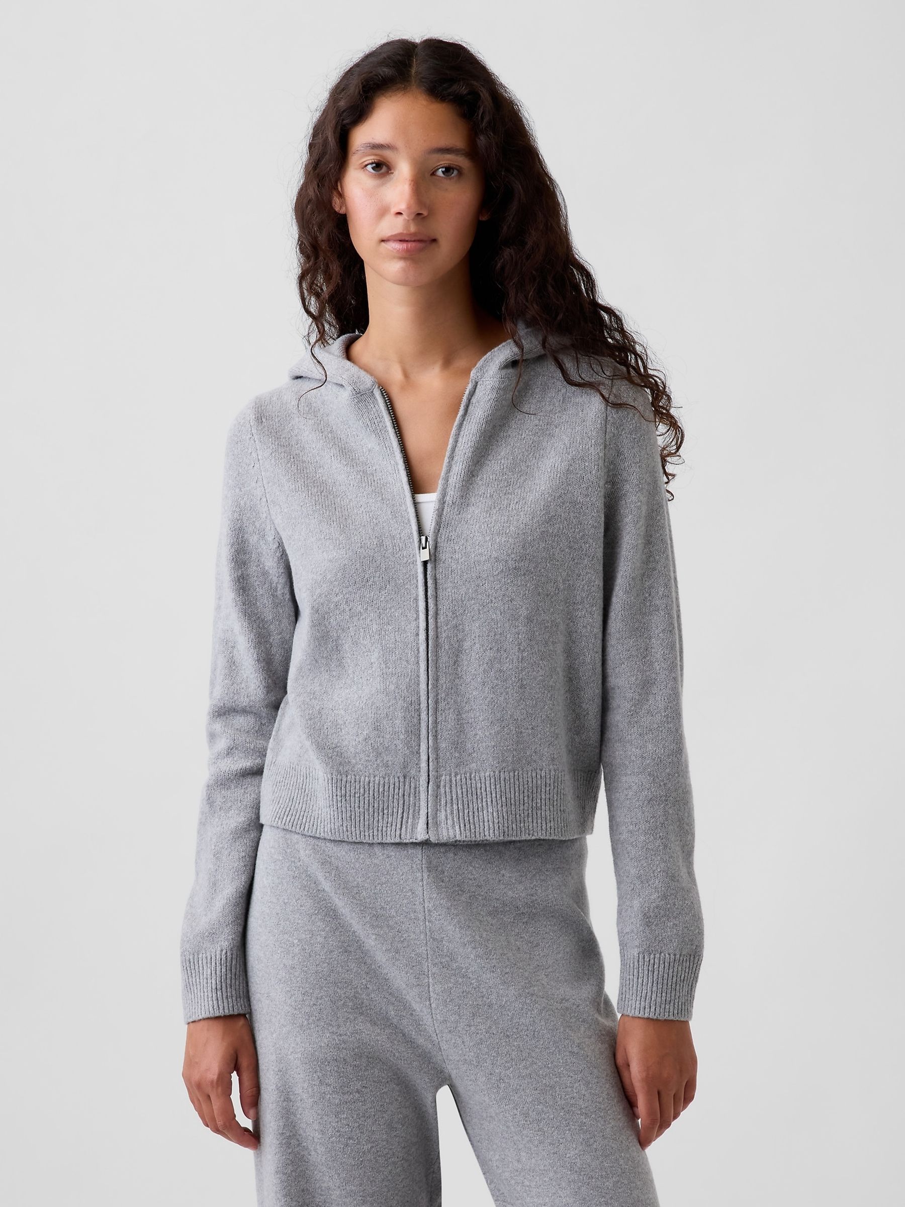 Grey CashSoft Zip-Up Hoodie - Image 1 of 5
