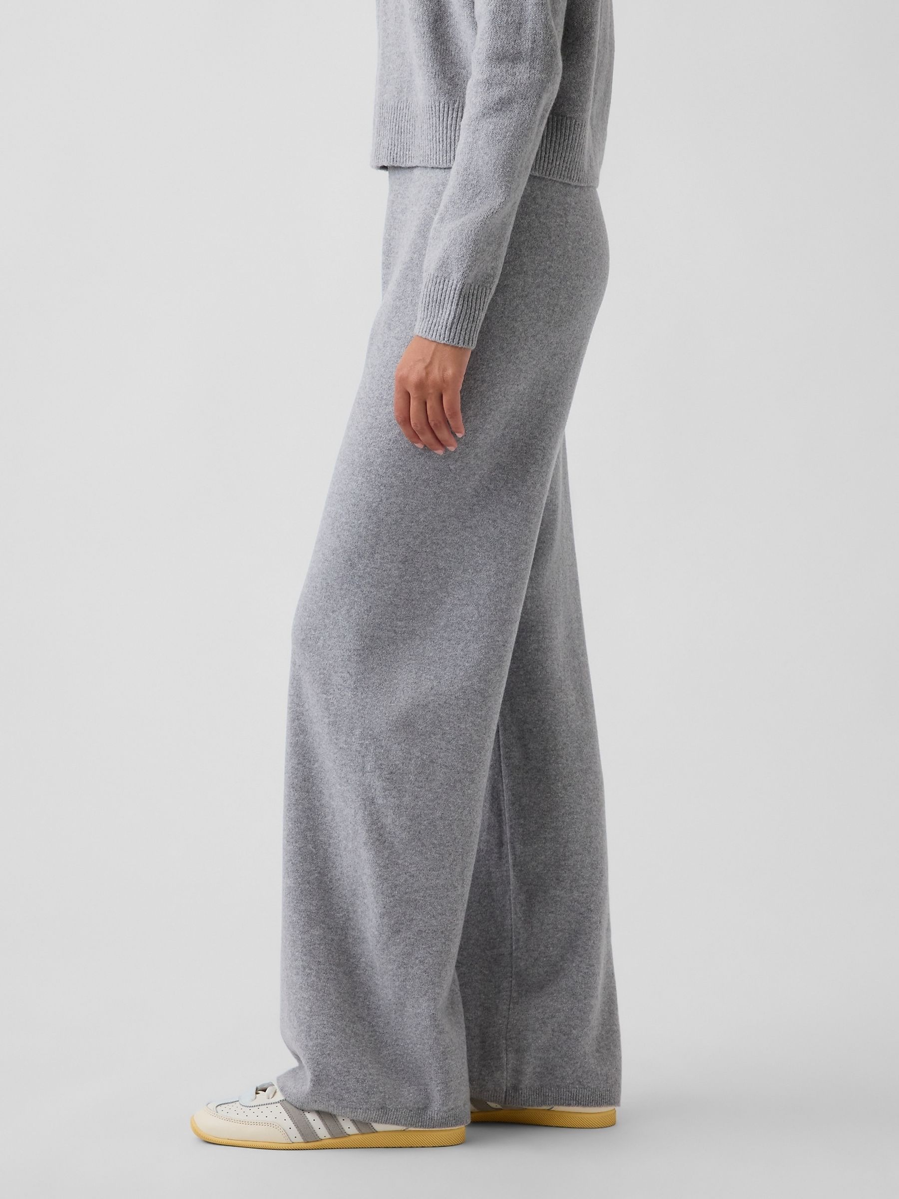 Grey CashSoft Loose Knitted Trousers - Image 3 of 5