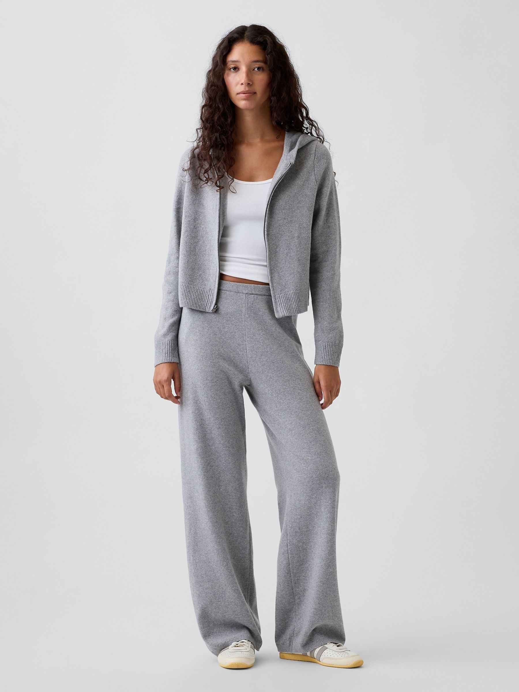Grey CashSoft Loose Knitted Trousers - Image 4 of 5