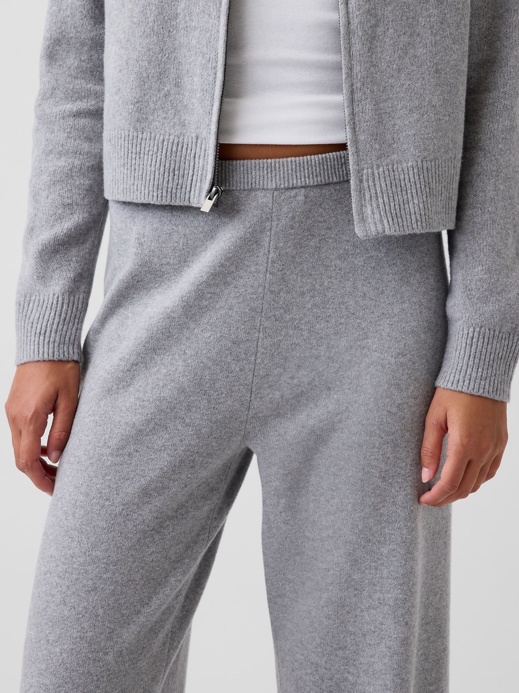 Grey CashSoft Loose Knitted Trousers - Image 5 of 5