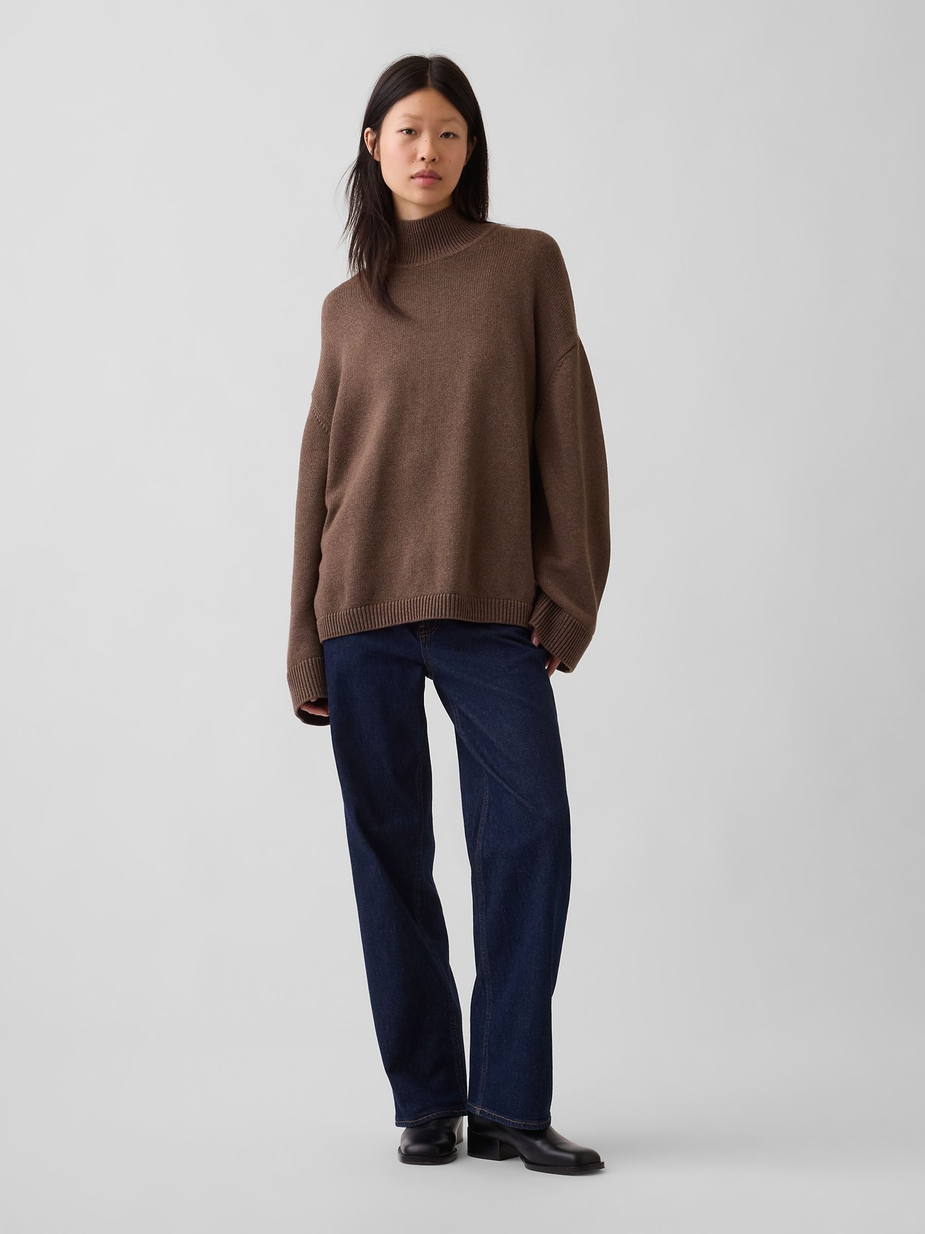 Brown Oversized Turtleneck Jumper - Image 4 of 4