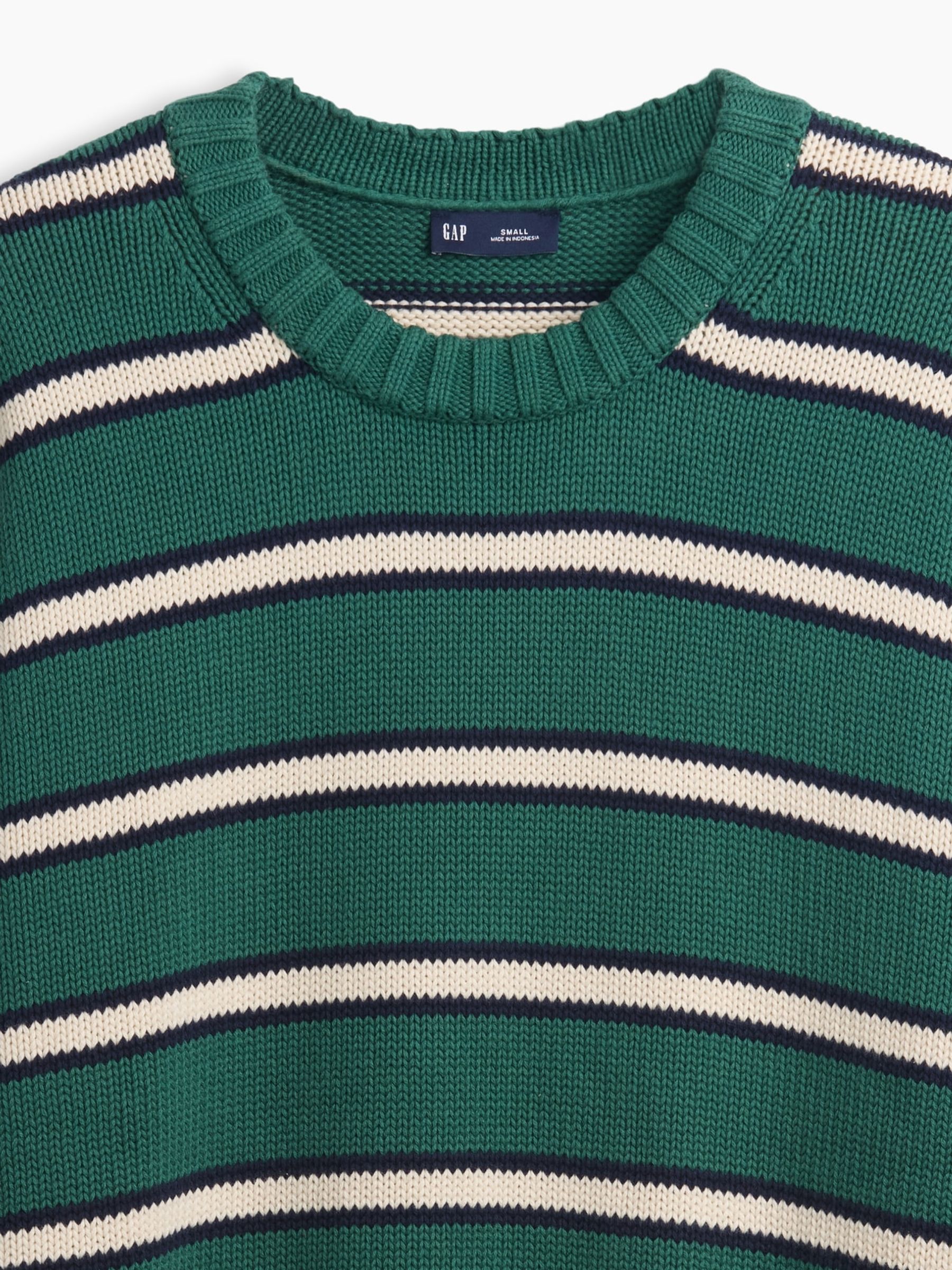 Green Stripe Cotton Oversized Jumper - Image 4 of 4