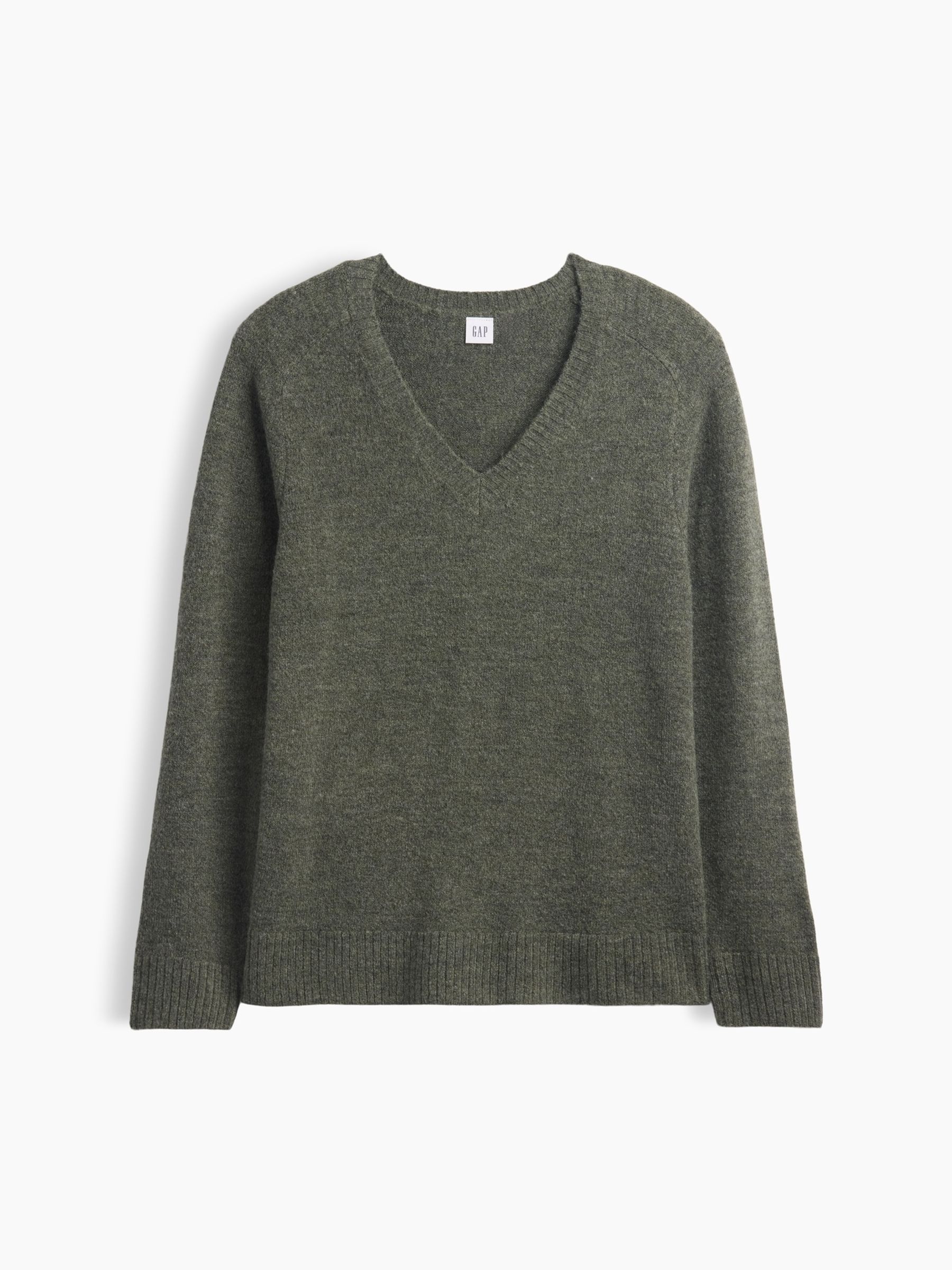 Green Relaxed Lightweight V-Neck Jumper - Image 4 of 5