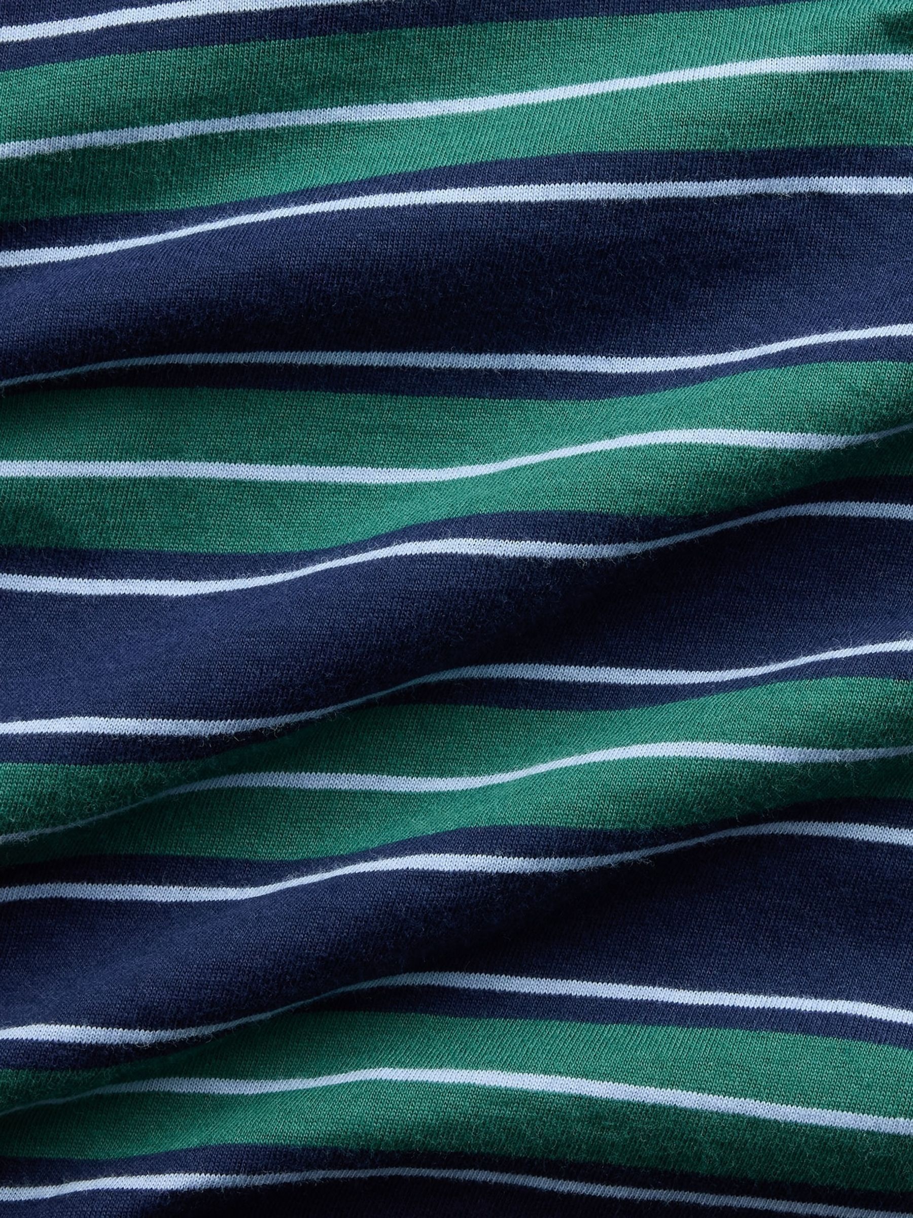 Green/Navy Stripe Vintage Soft Short Sleeve T-Shirt - Image 4 of 4 Green/Navy Stripe Vintage Soft Short Sleeve T-Shirt - Image 4 of 4
