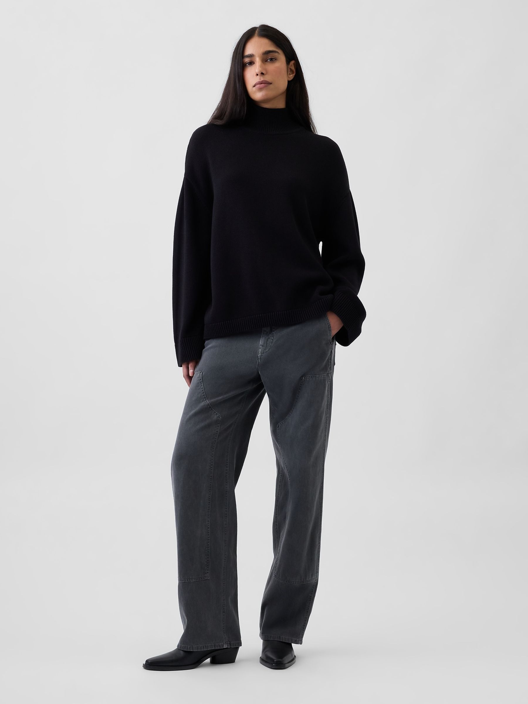 Black Oversized Turtleneck Jumper - Image 3 of 3 Black Oversized Turtleneck Jumper - Image 3 of 3