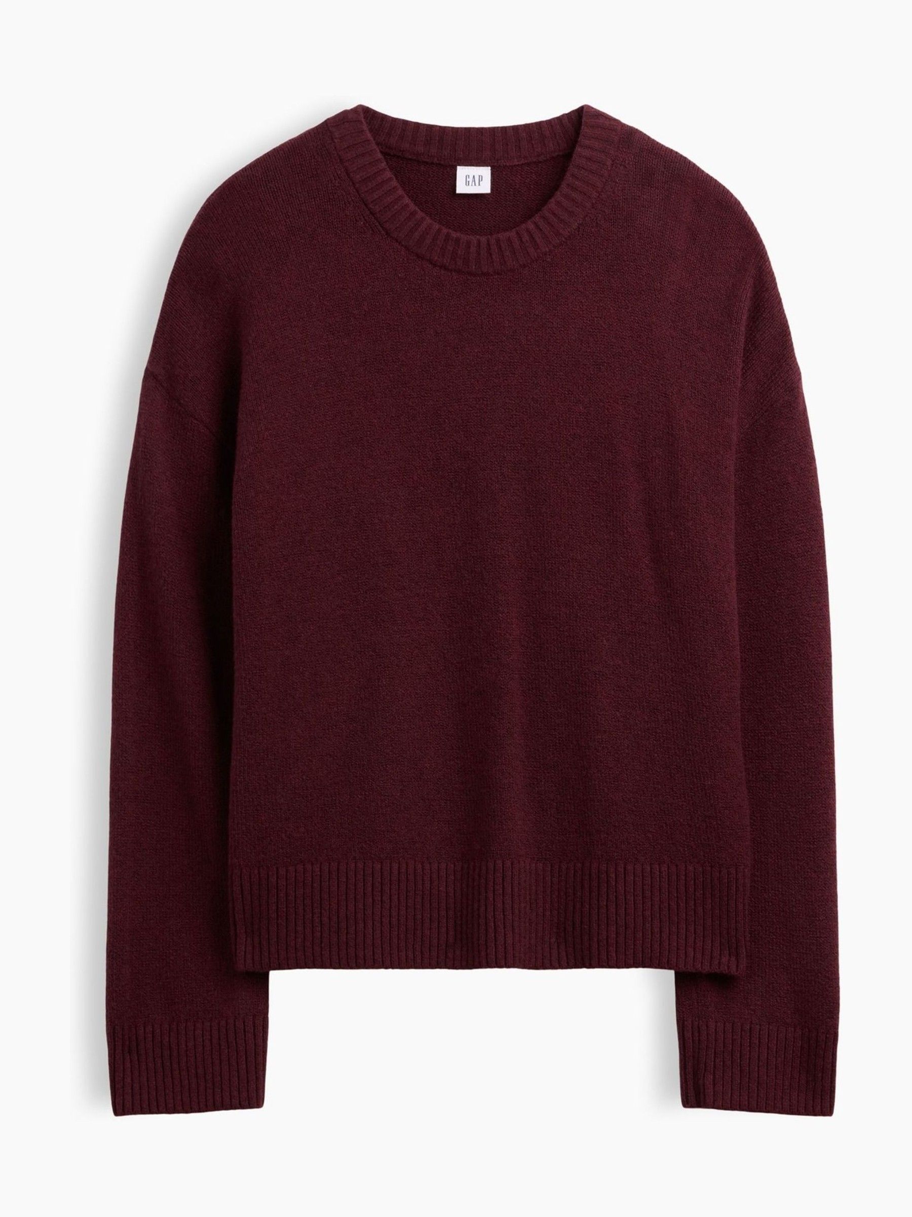 Burgundy Red CashSoft Relaxed Crew Neck Jumper - Image 4 of 5