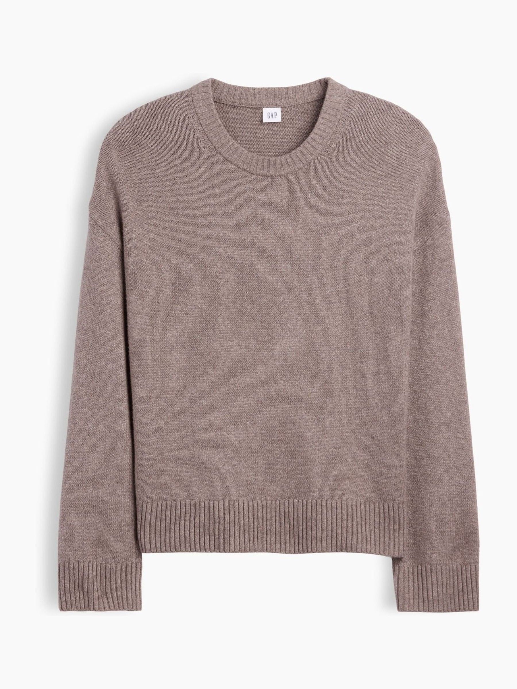 Cool Brown CashSoft Relaxed Crew Neck Jumper - Image 4 of 5
