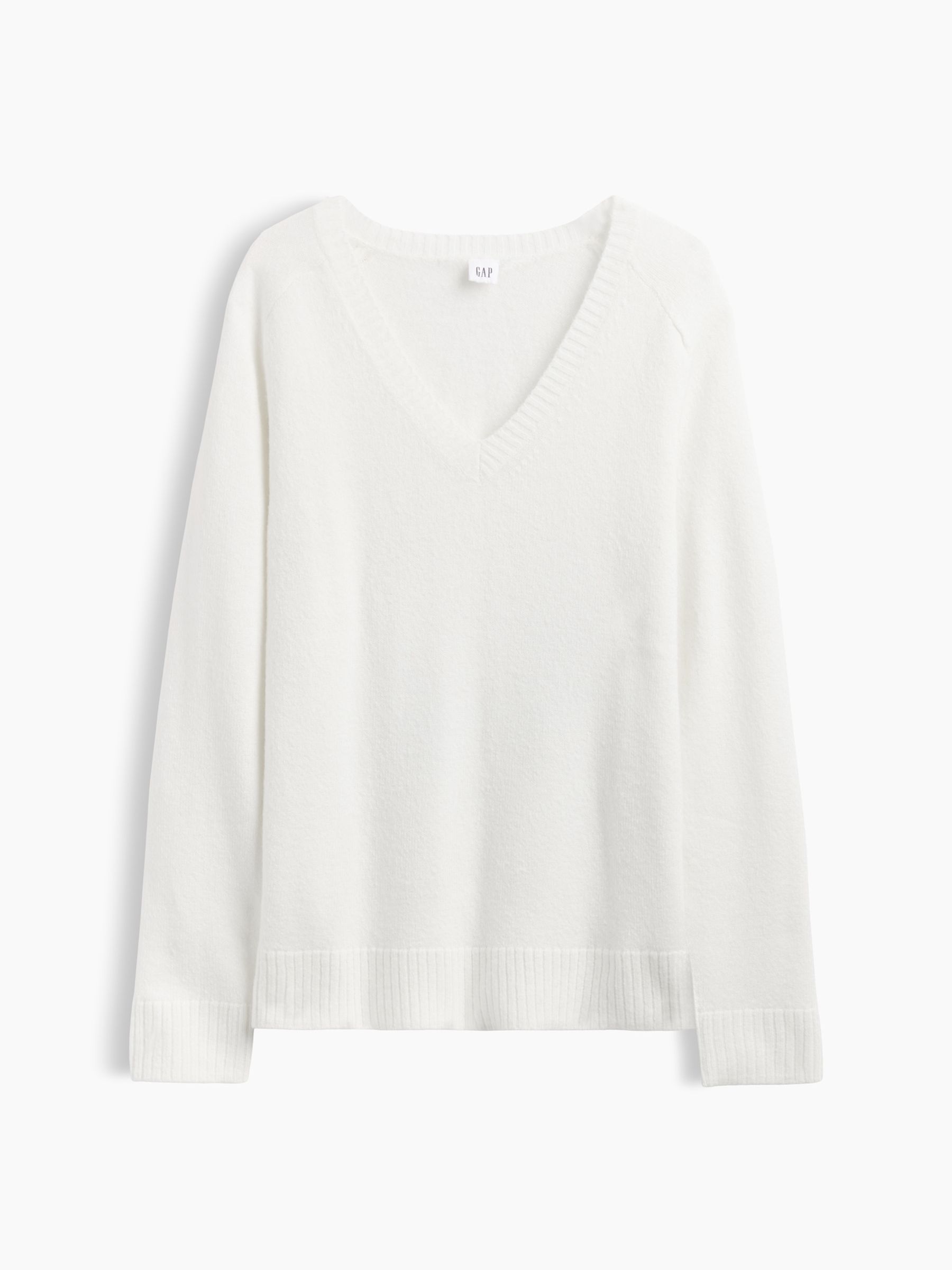 White Relaxed Lightweight V-Neck Jumper - Image 4 of 5
