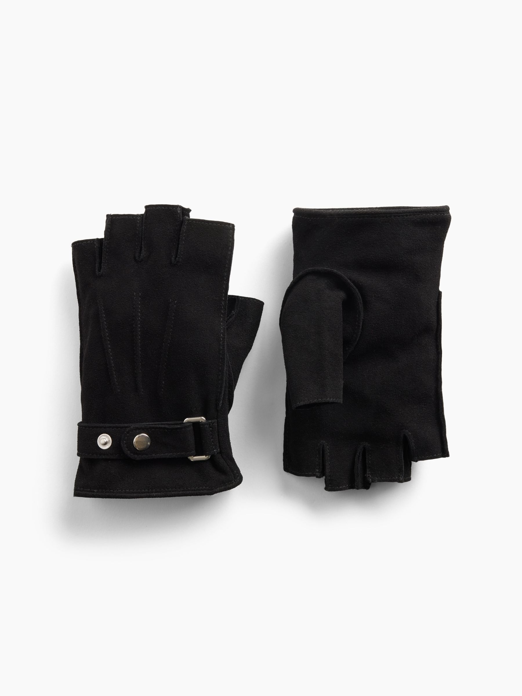 Black Suede Fingerless Gloves - Image 1 of 2