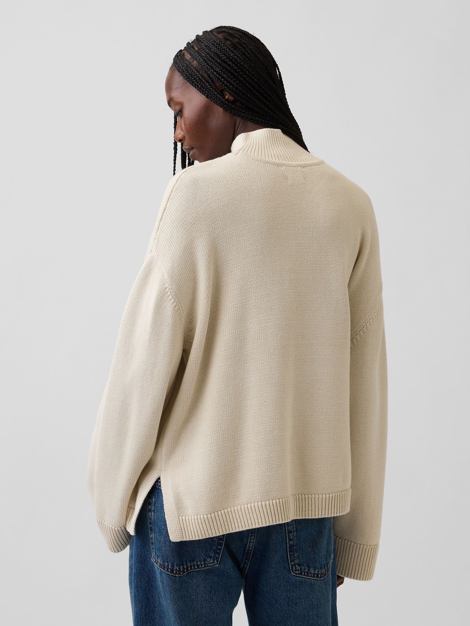 Cream Oversized Turtleneck Jumper - Image 2 of 4