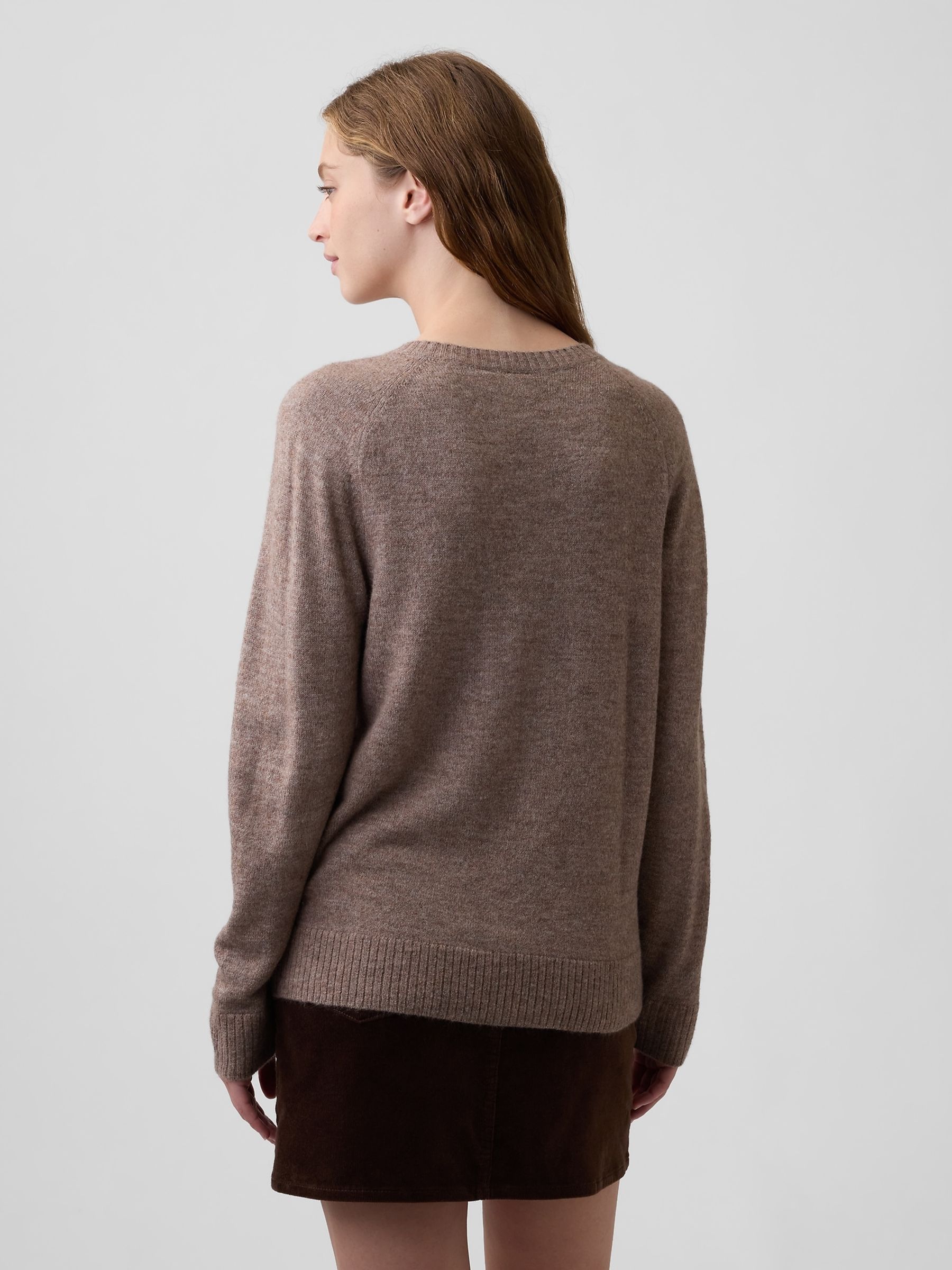 Brown Relaxed Lightweight V-Neck Jumper - Image 2 of 5