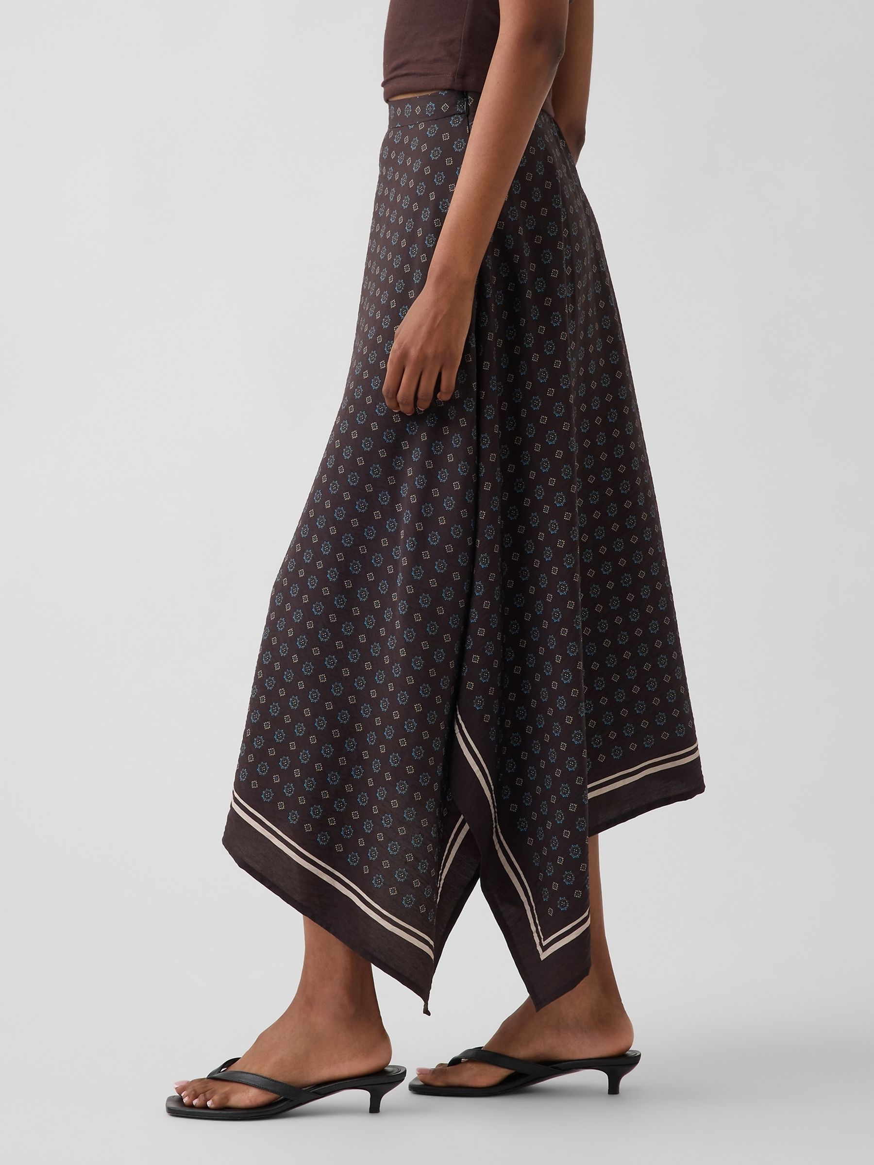 Brown Handkerchief Maxi Skirt - Image 2 of 4 Brown Handkerchief Maxi Skirt - Image 2 of 4