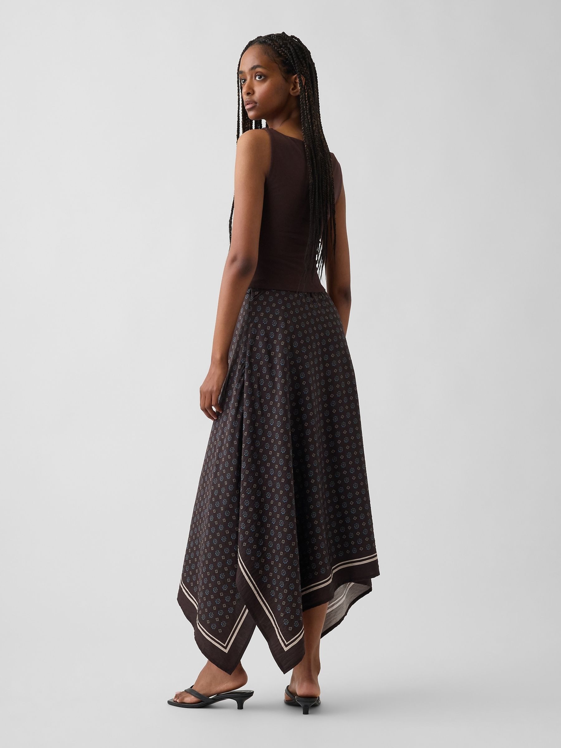 Brown Handkerchief Maxi Skirt - Image 4 of 4