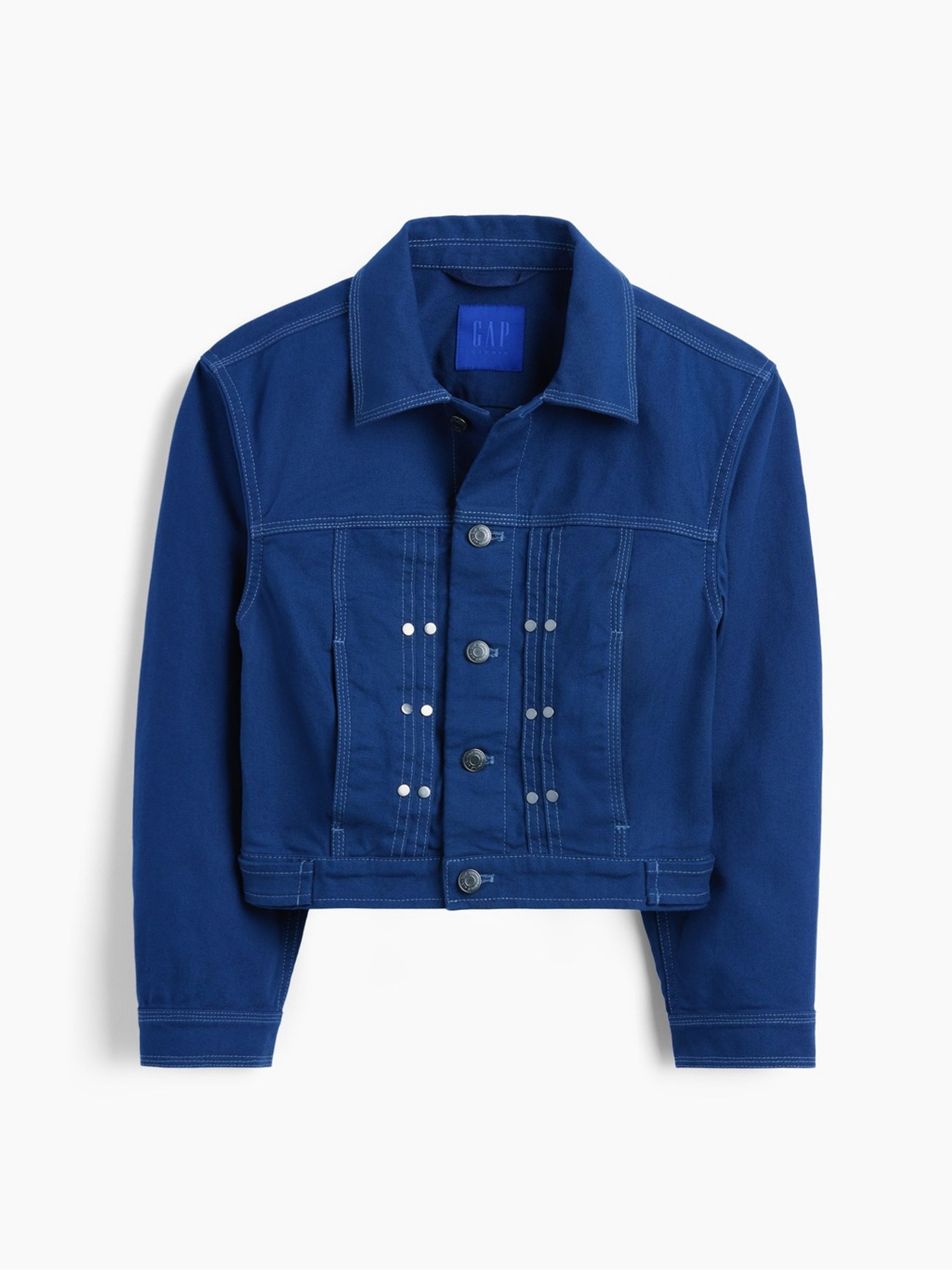 GapStudio Blue Crop Canvas Jacket - Image 6 of 9