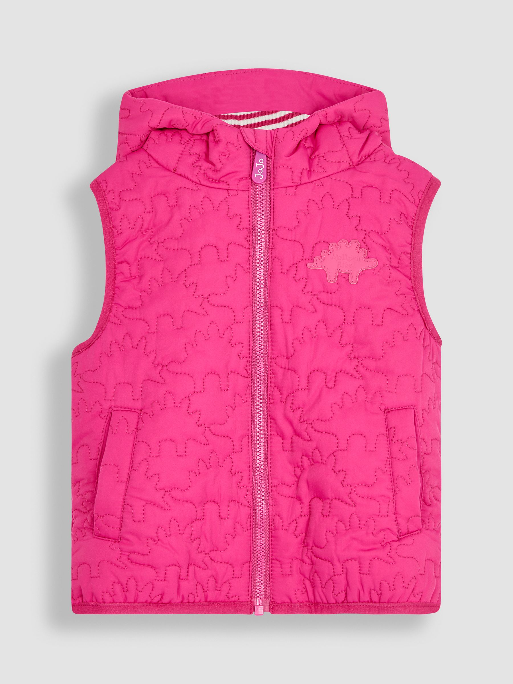 Quilted Puffer Gilet in Fuchsia - Image 1 of 4