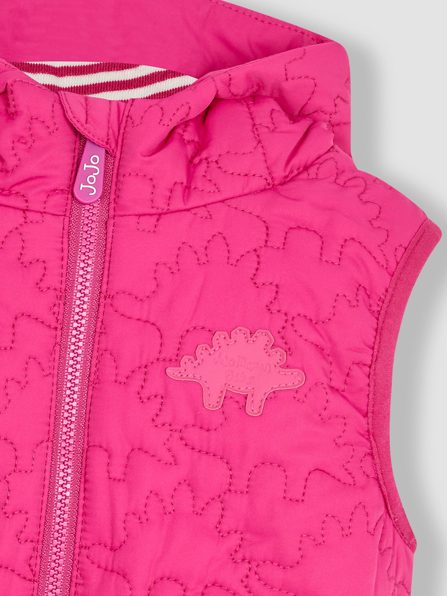 Quilted Puffer Gilet in Fuchsia - Image 2 of 4