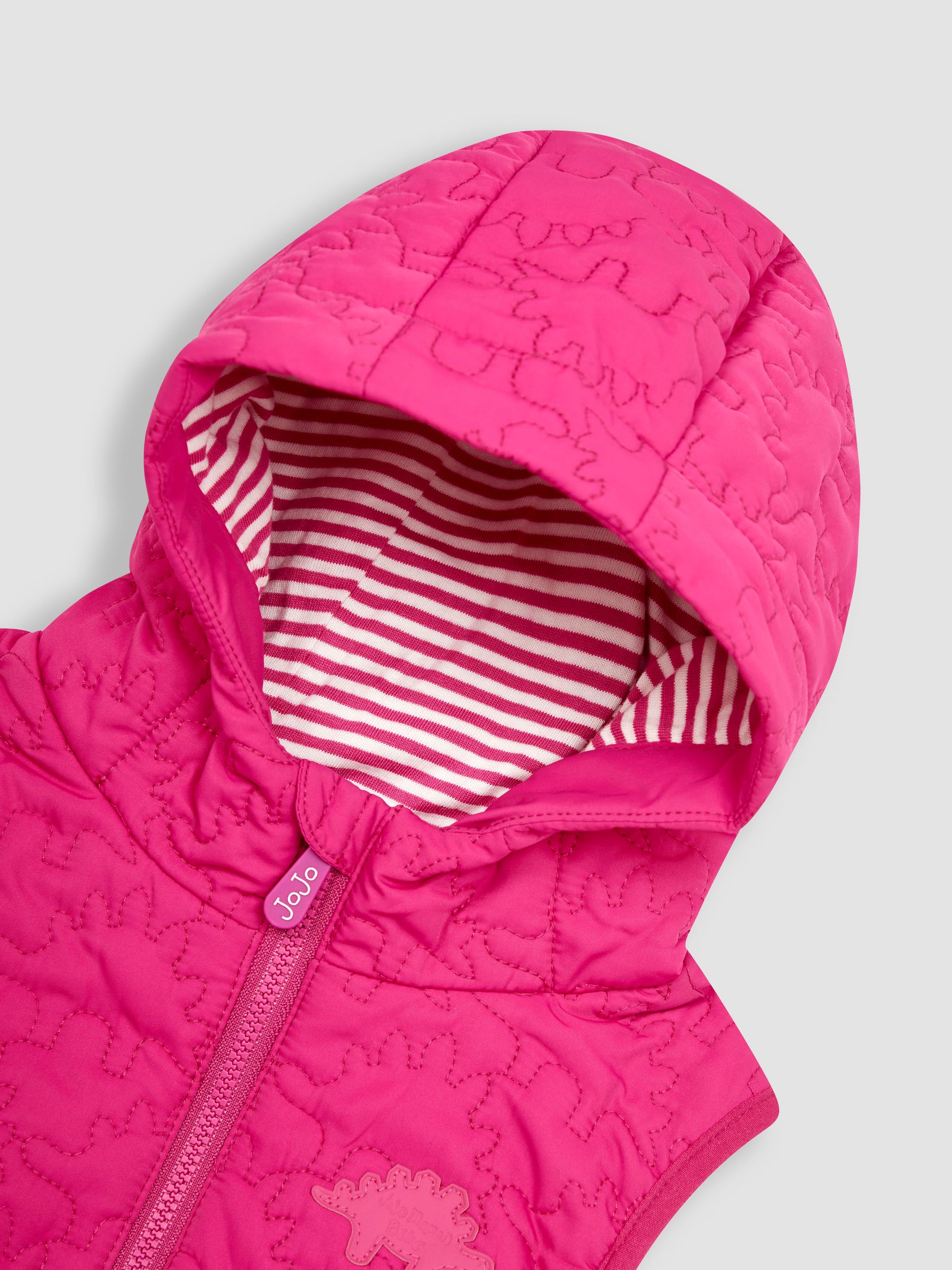 Quilted Puffer Gilet in Fuchsia - Image 3 of 4