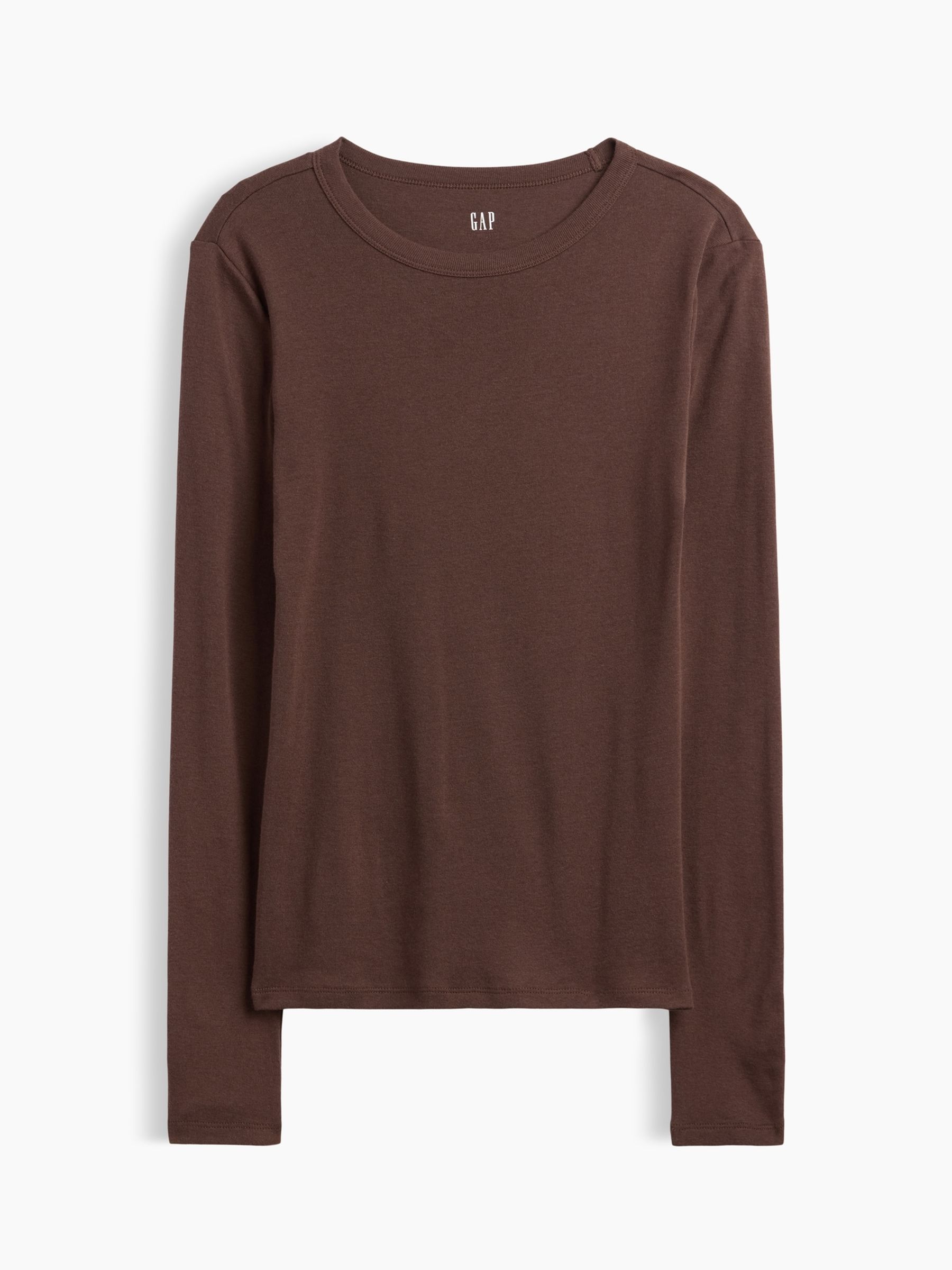 Brown Modern Ribbed Long Sleeve T-Shirt - Image 5 of 5