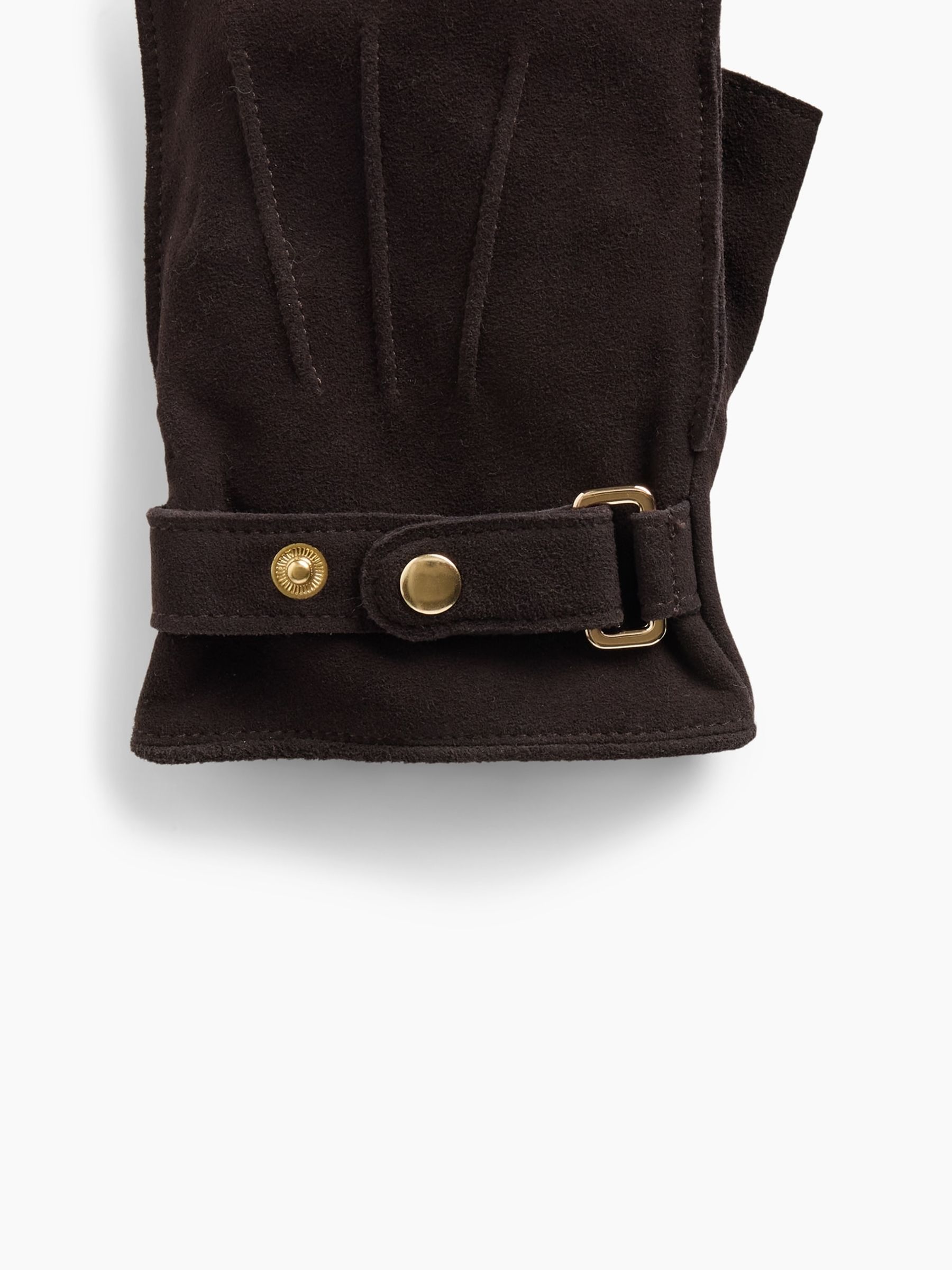 Brown Suede Fingerless Gloves - Image 2 of 2