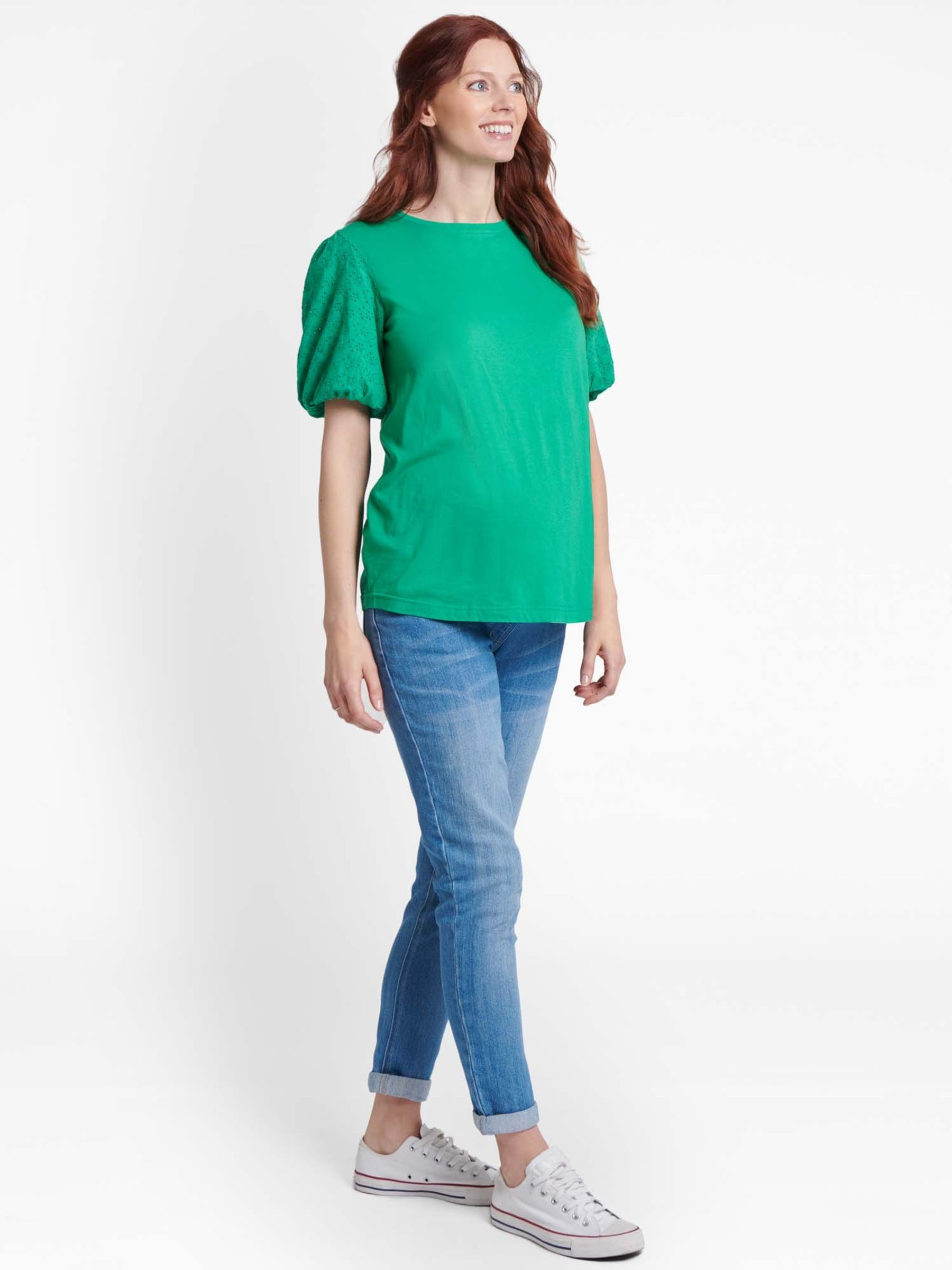 Light Wash Slim Boyfriend Maternity Jeans - Image 6 of 14