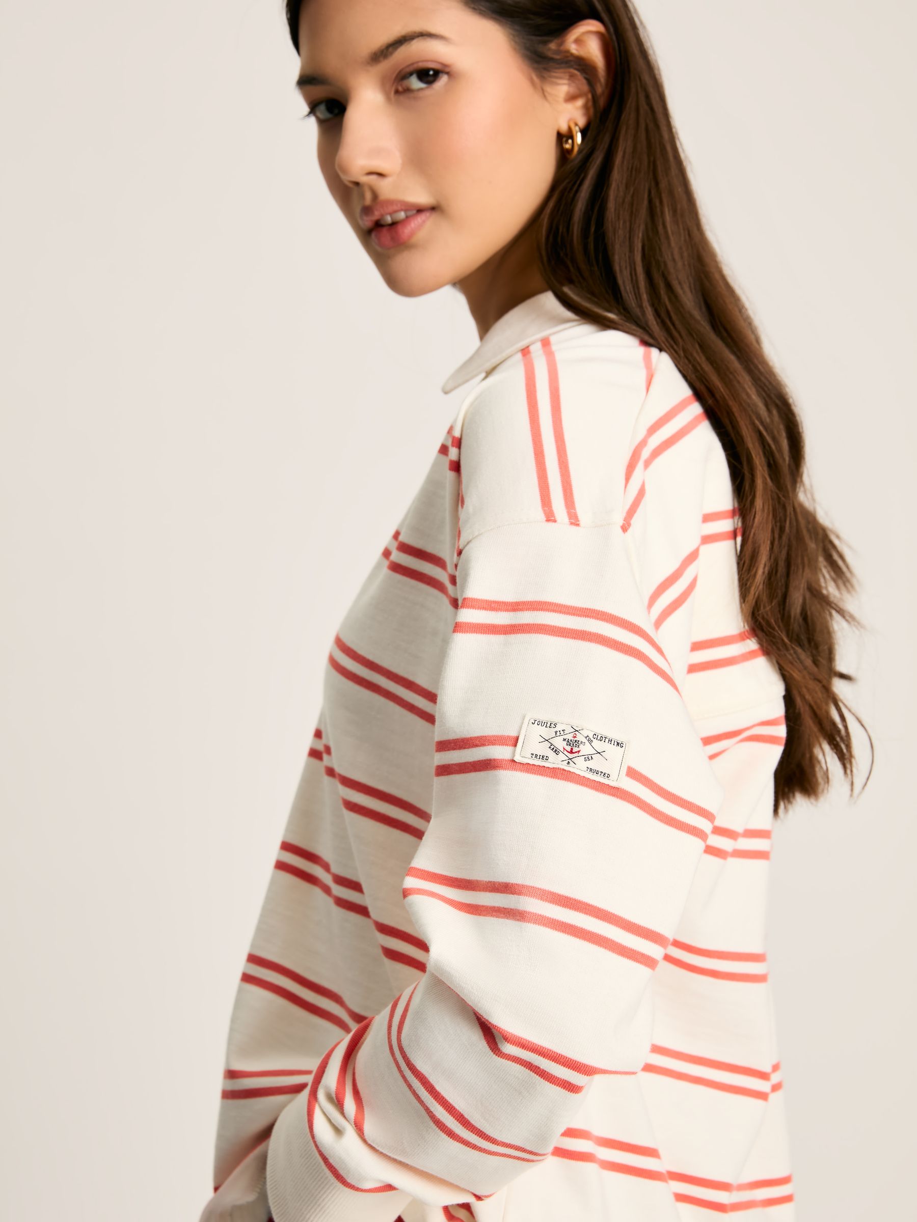 Bayside Coral/White Cotton Deck Shirt - Image 4 of 8