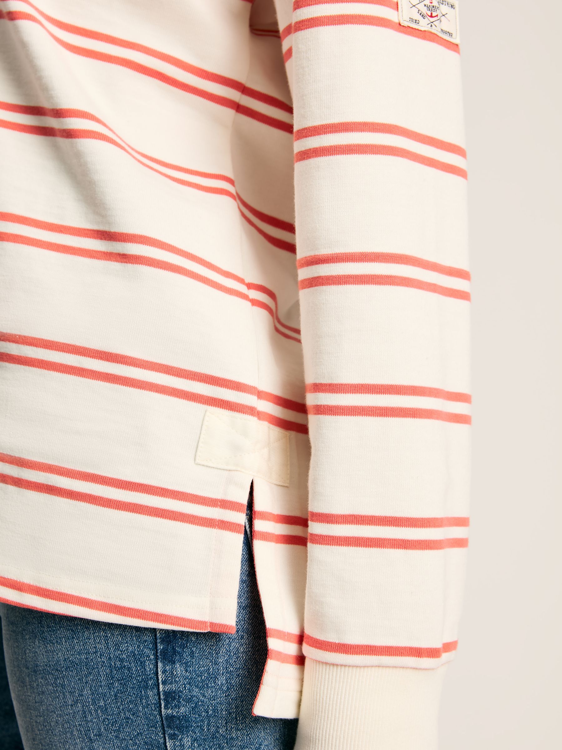 Bayside Coral/White Cotton Deck Shirt - Image 7 of 8