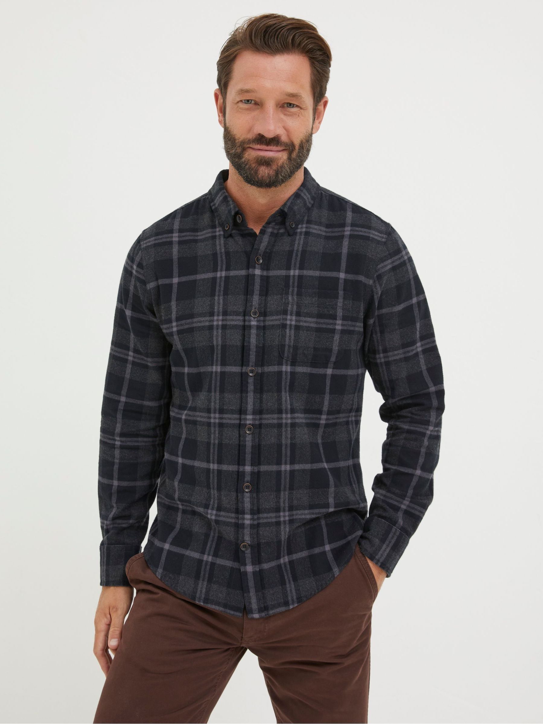 Black Selwood Check Shirt - Image 1 of 4