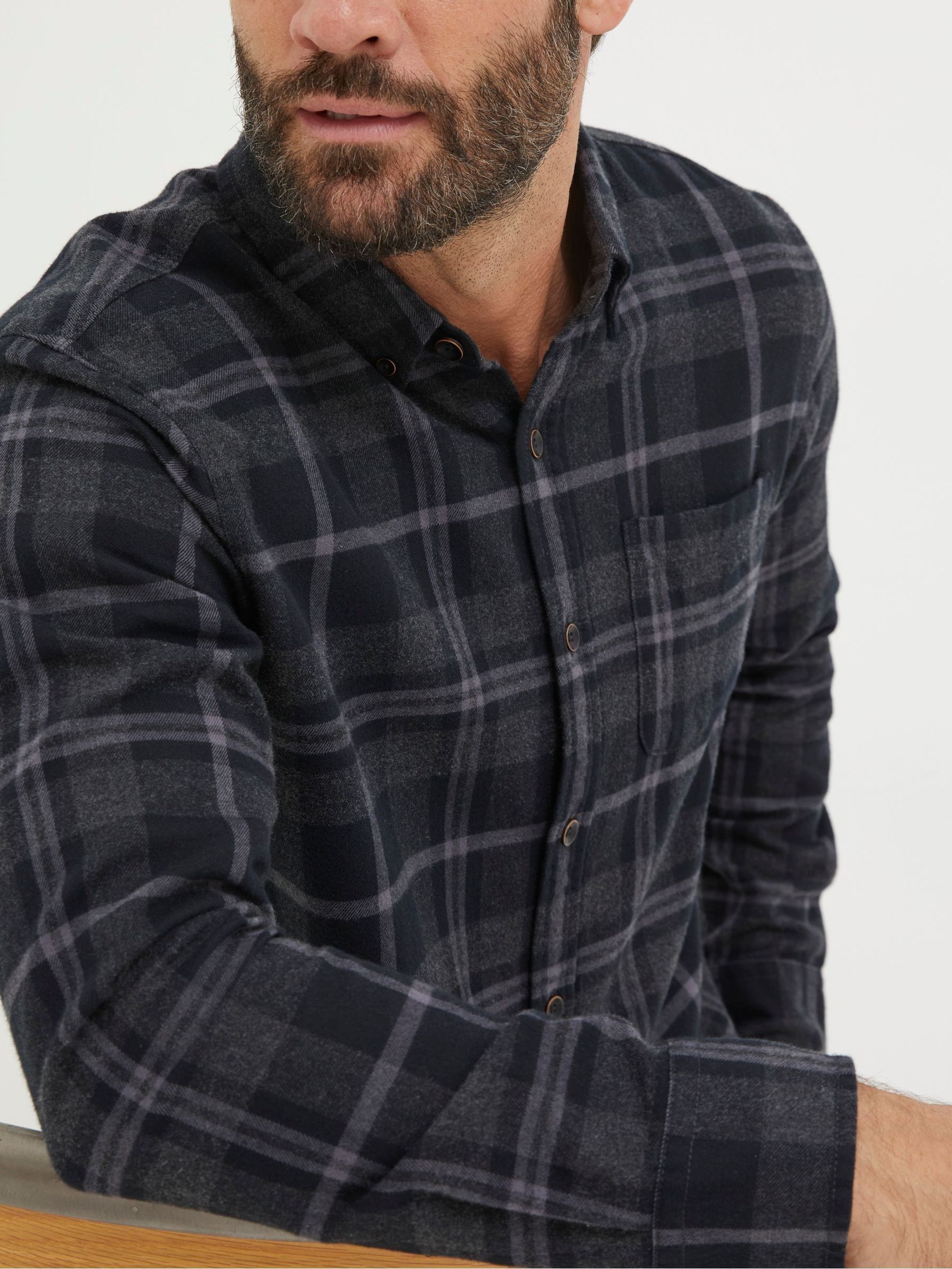 Black Selwood Check Shirt - Image 3 of 4