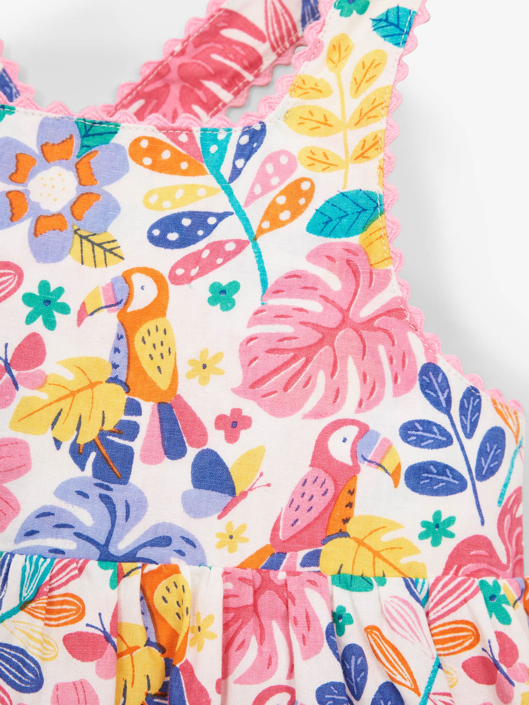 White Girls Tropical Cross Back Dress - Image 5 of 5