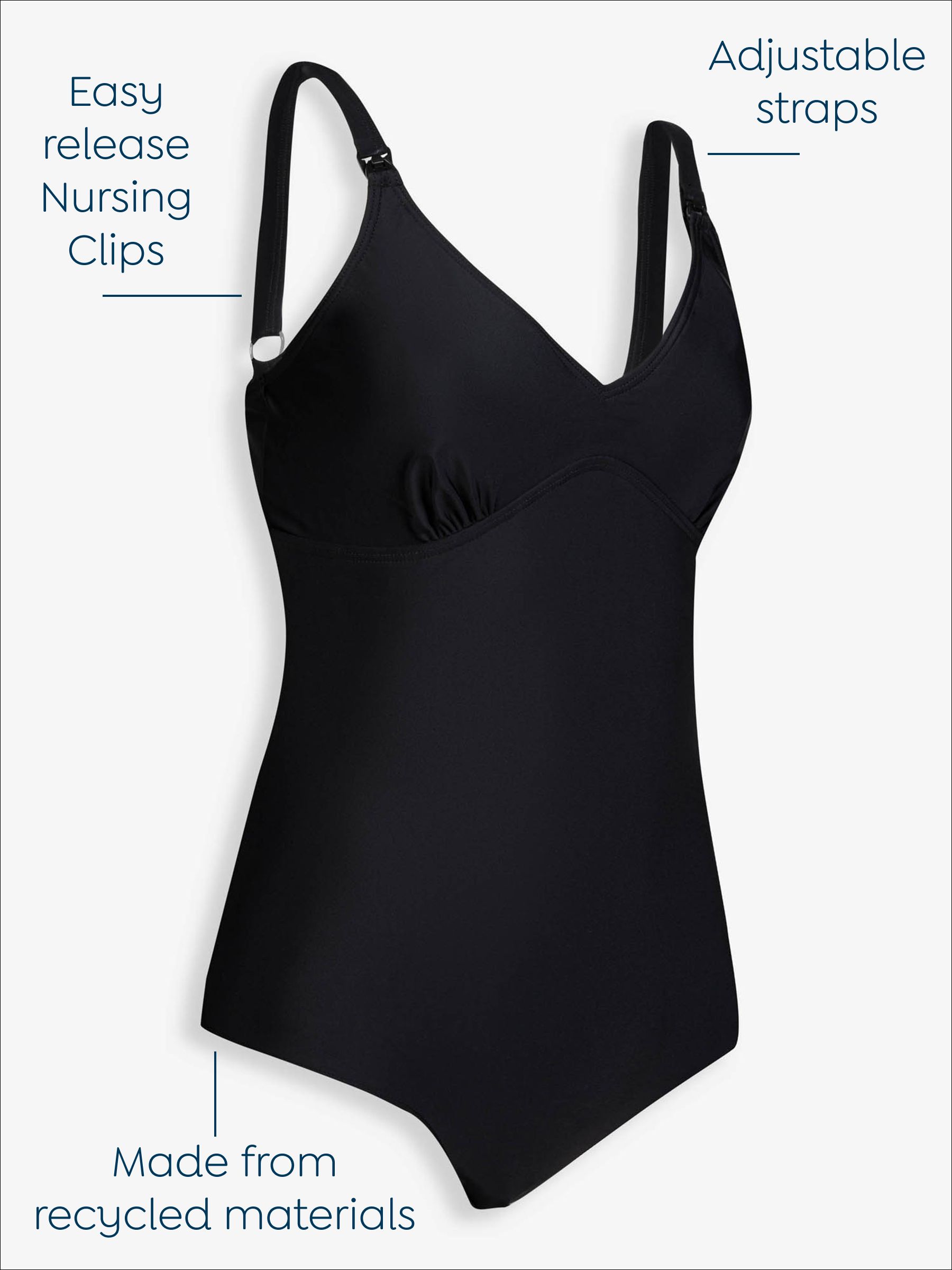Black Postnatal Support & Nursing Swimsuit - Image 3 of 4