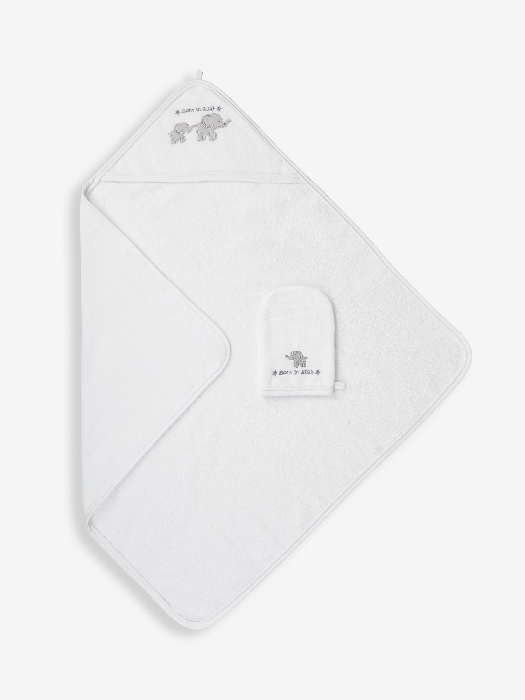 Born in 2024 Hooded Towel & Wash Mitt Set - Image 1 of 3