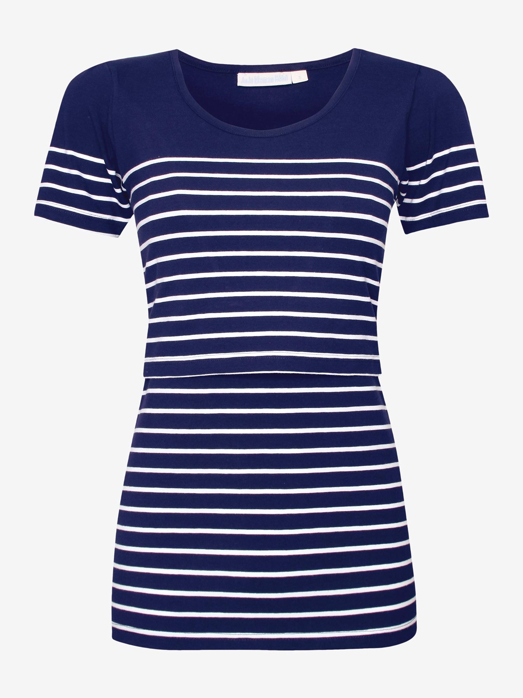 Navy White Stripe Breton Stripe Nursing T-Shirt - Image 5 of 5