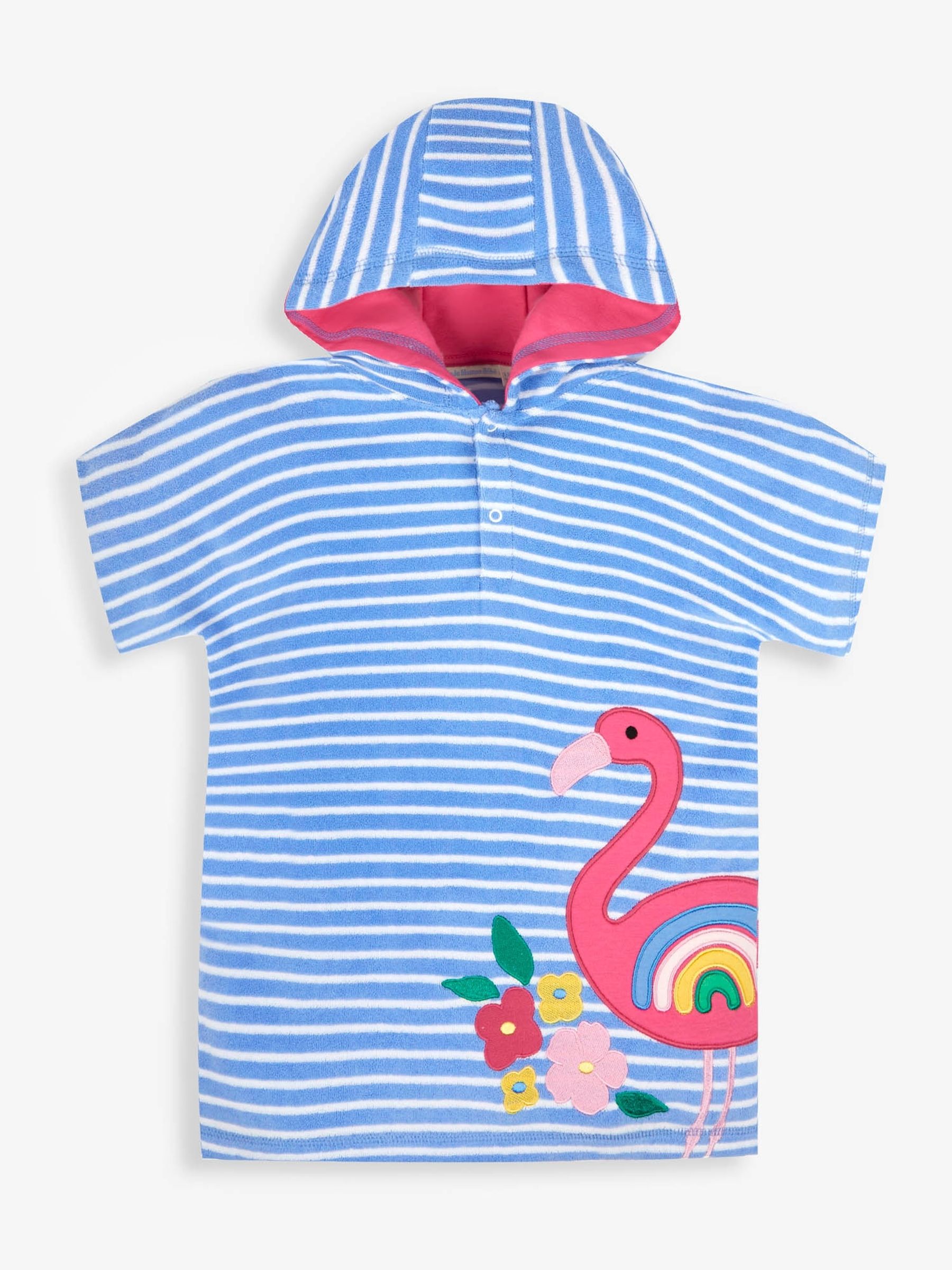 Blue Flamingo Towelling Hooded Poncho - Image 3 of 5