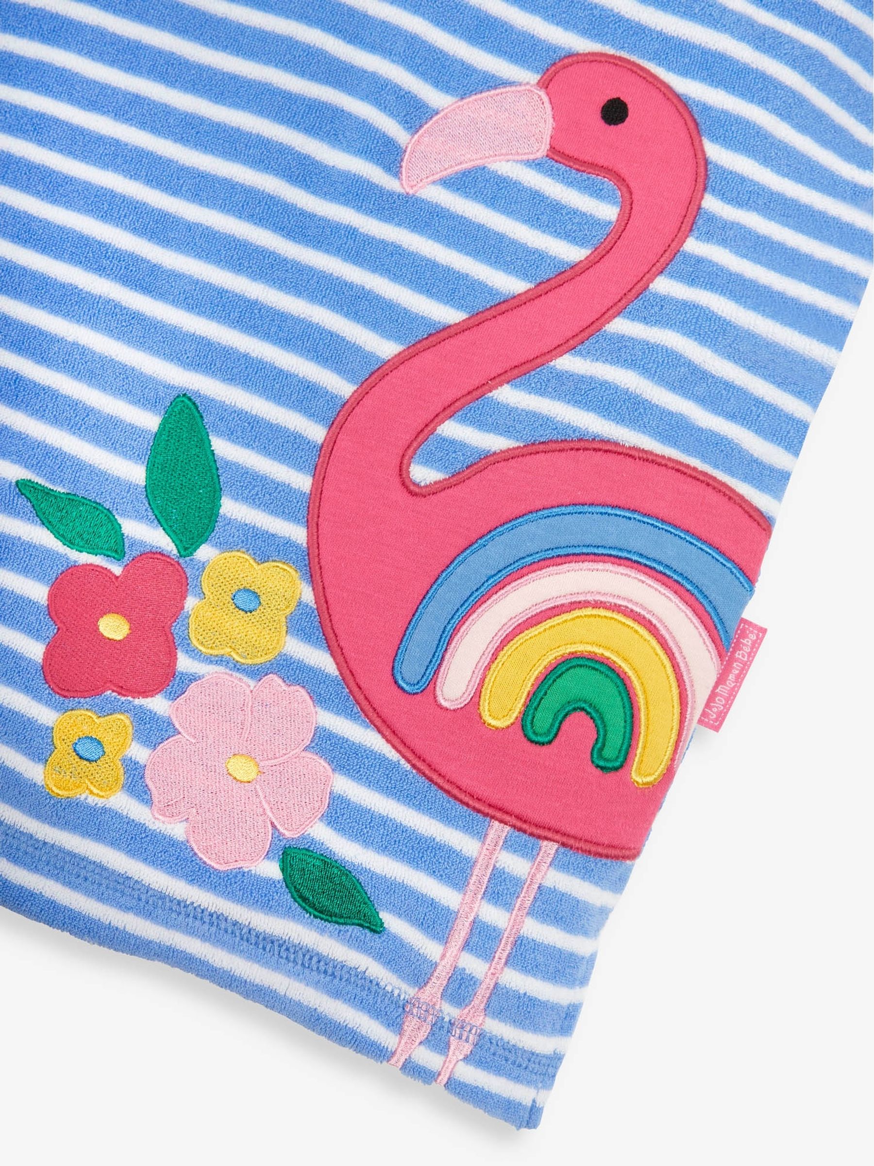 Blue Flamingo Towelling Hooded Poncho - Image 5 of 5