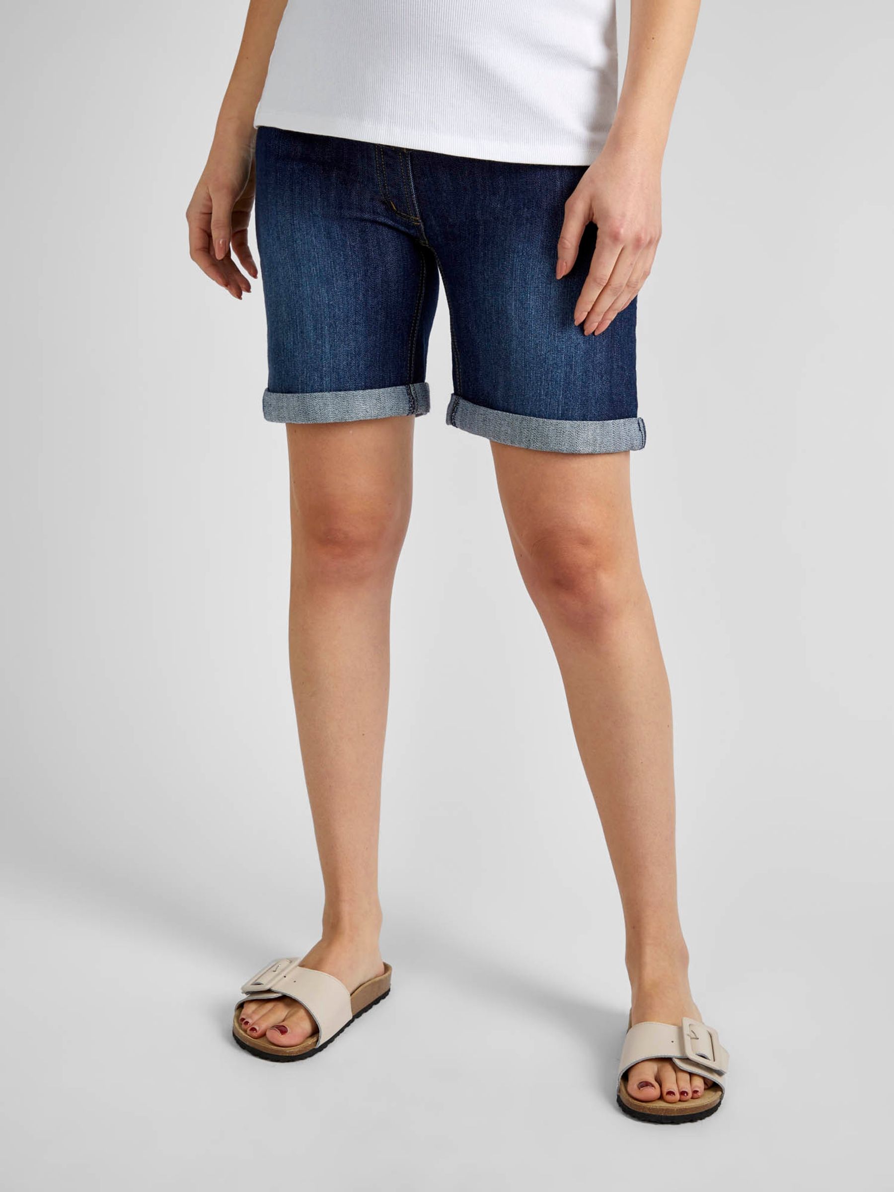 Mid Wash Mid Wash Denim Maternity Shorts - Image 2 of 6
