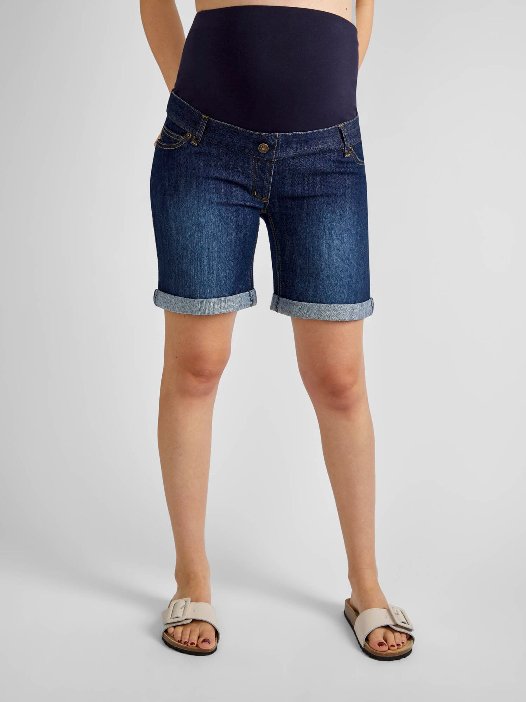 Mid Wash Mid Wash Denim Maternity Shorts - Image 3 of 6