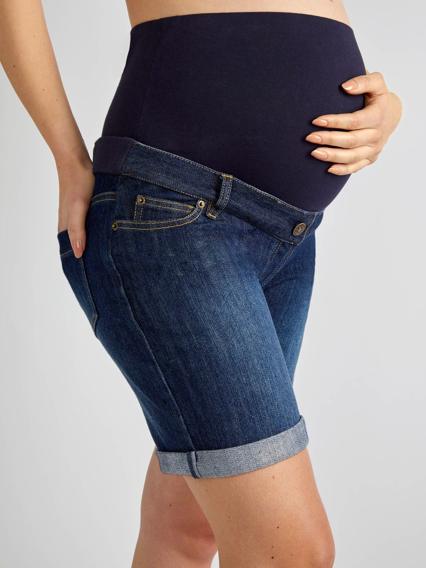 Mid Wash Mid Wash Denim Maternity Shorts - Image 5 of 6