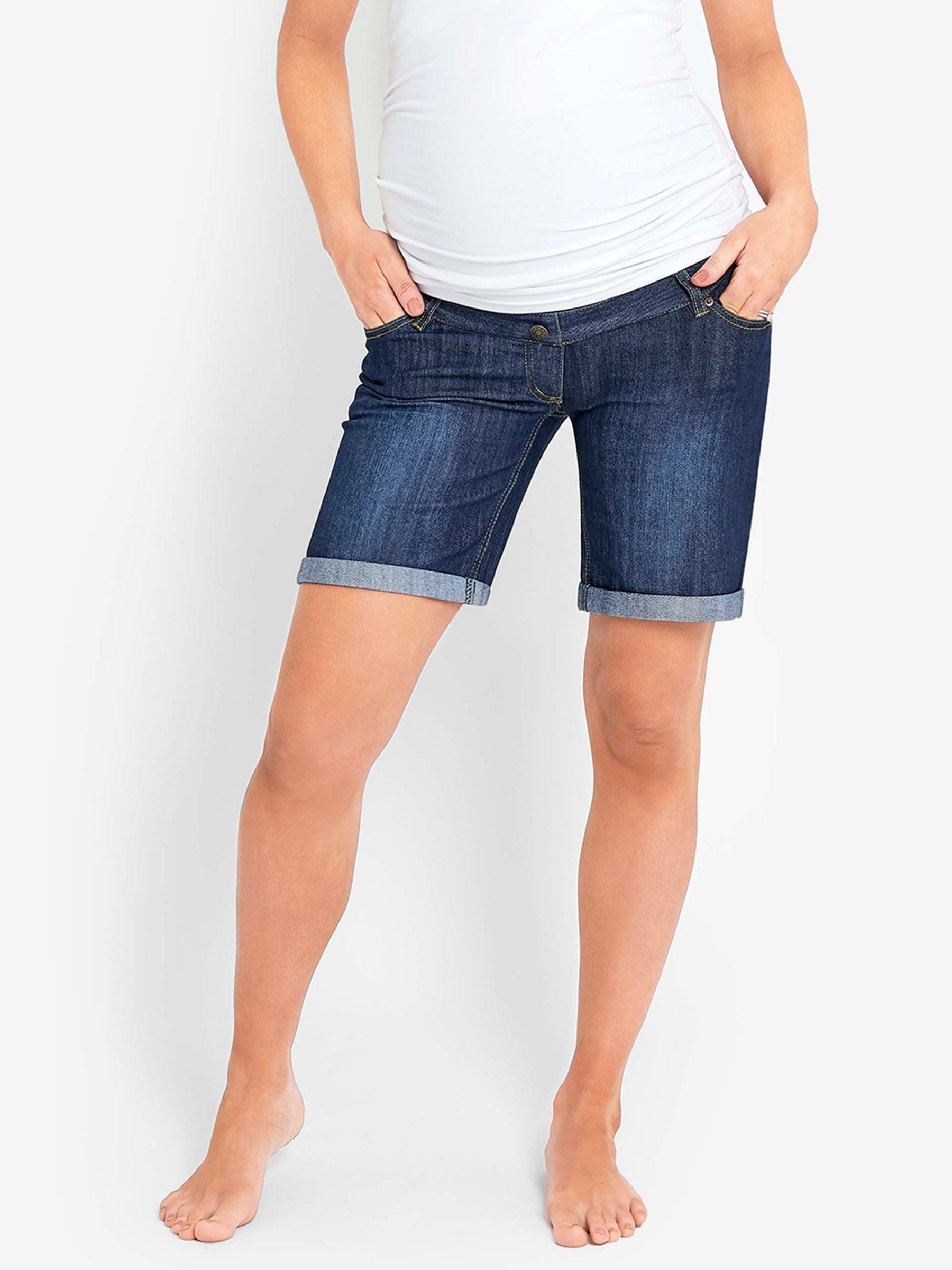 Mid Wash Mid Wash Denim Maternity Shorts - Image 9 of 12
