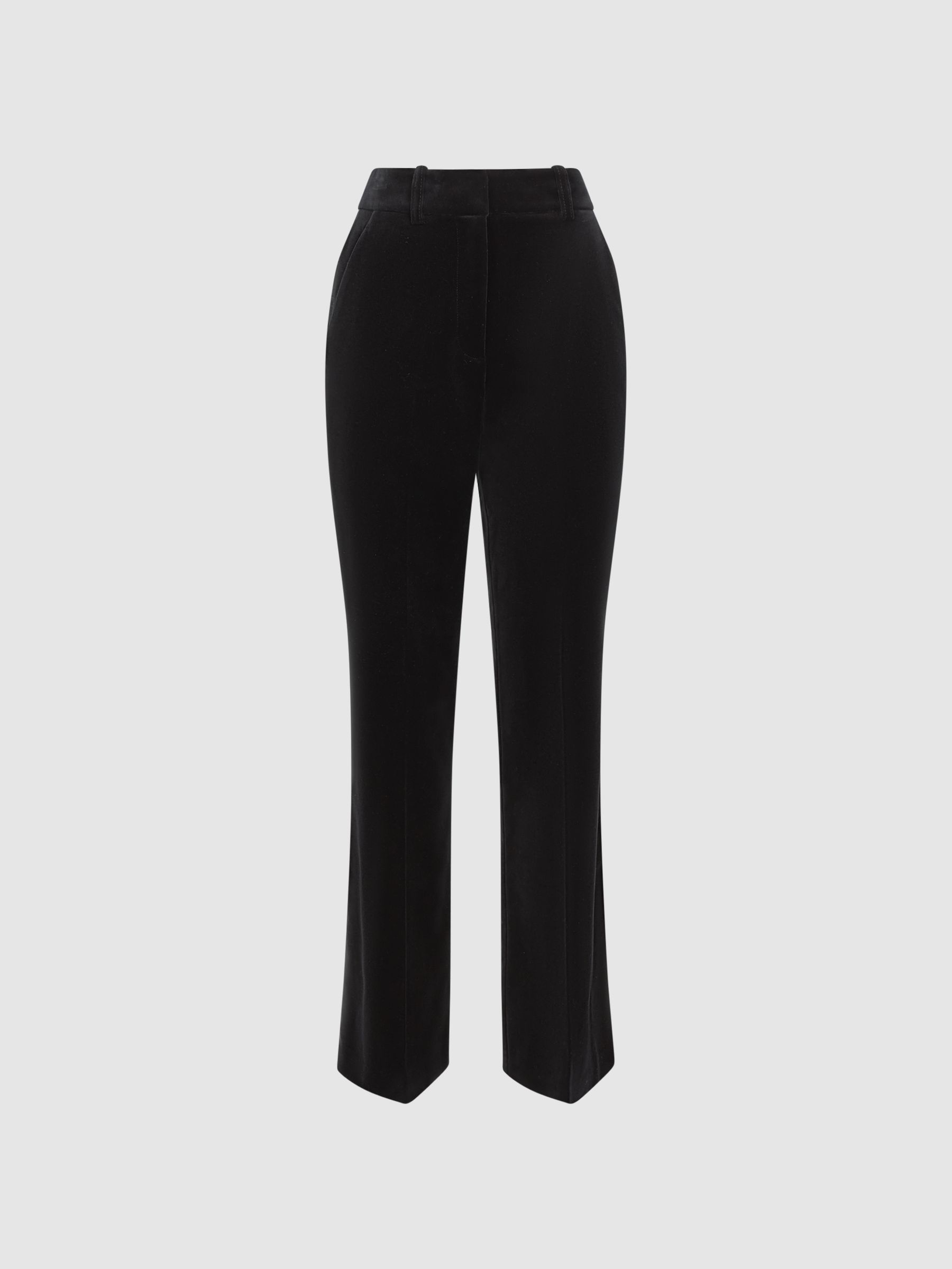 Velvet Flared Suit Trousers in Black - Image 2 of 6 Velvet Flared Suit Trousers in Black - Image 2 of 6