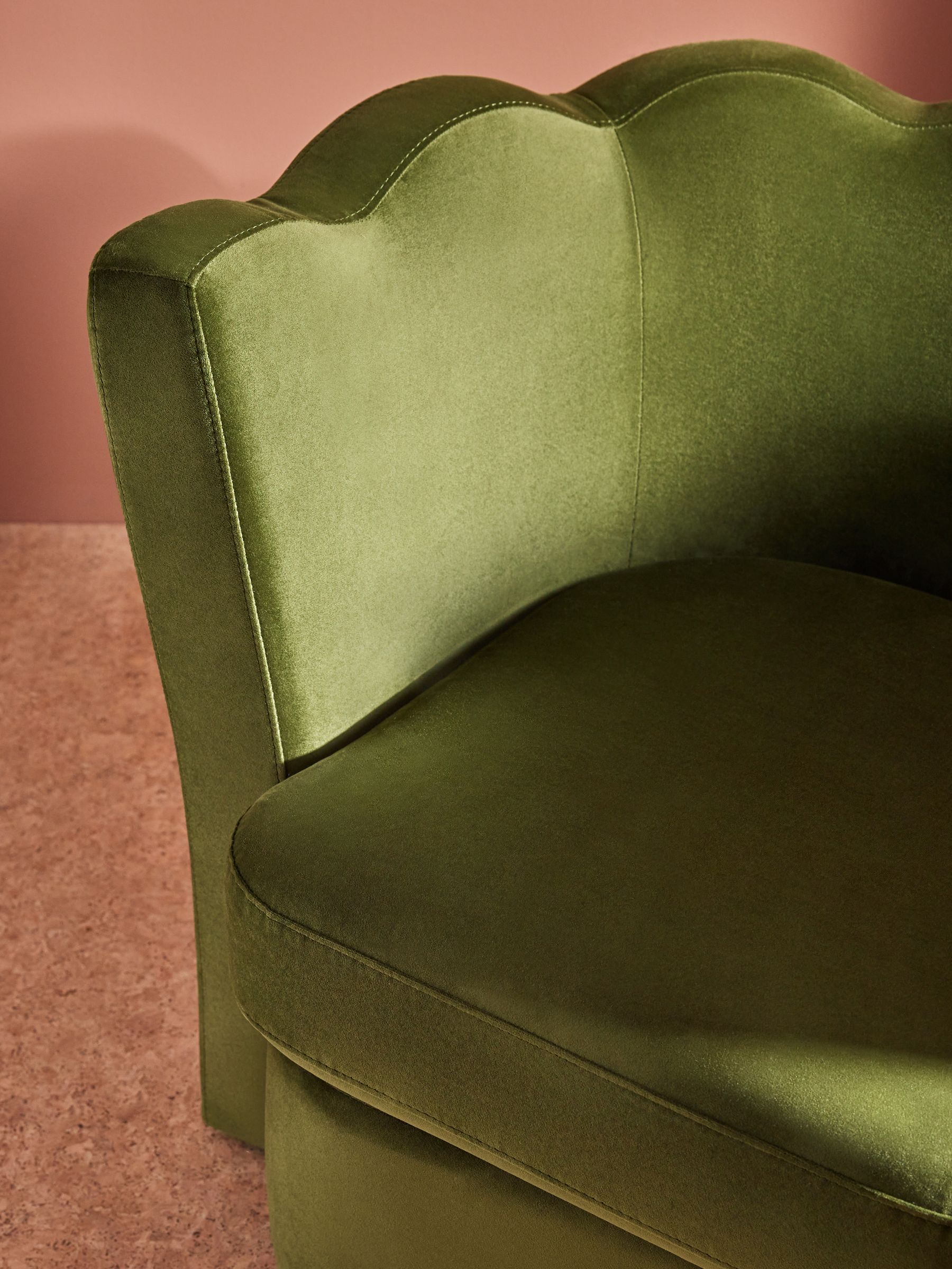 Maya Accent Chair in Pistashio Green Velvet - Image 2 of 4