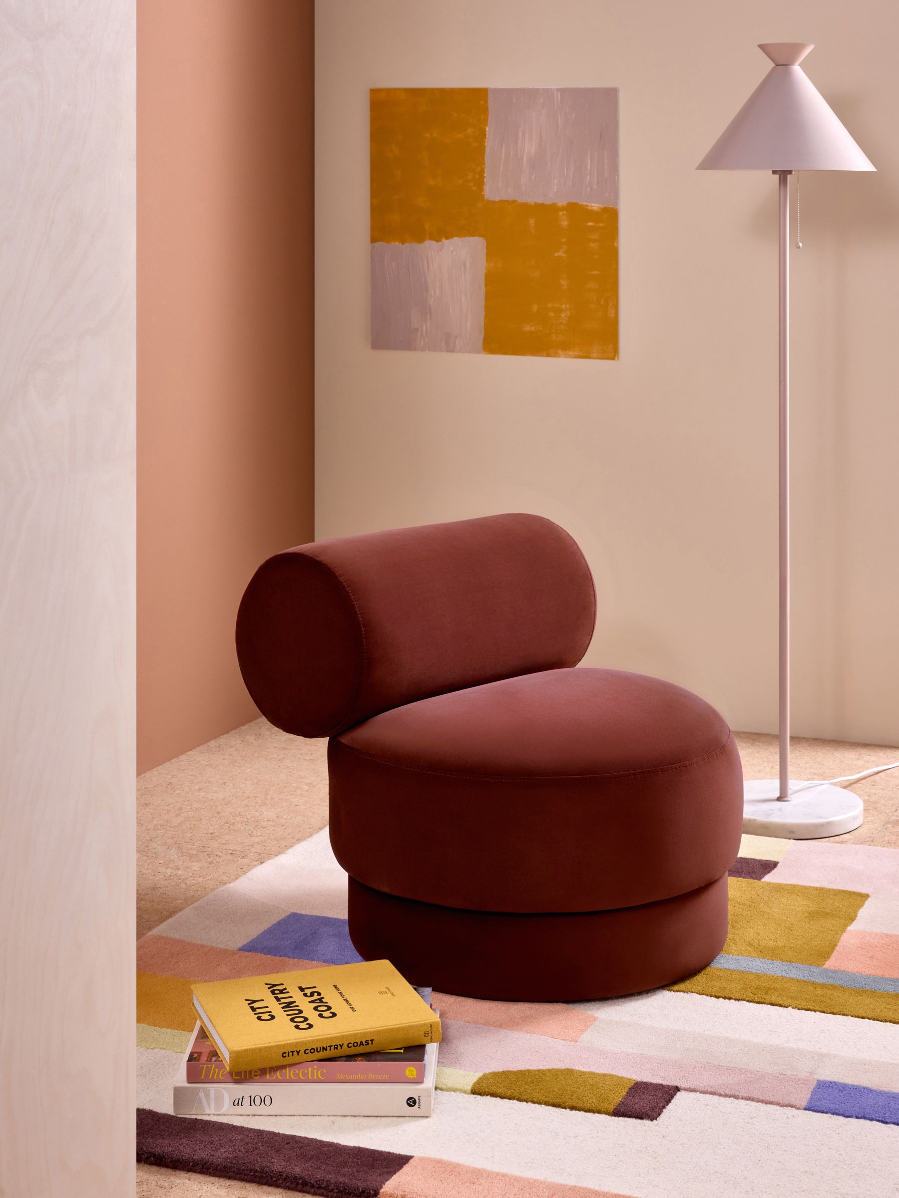 Selah Accent Chair in Rust Red Velvet - Image 1 of 5