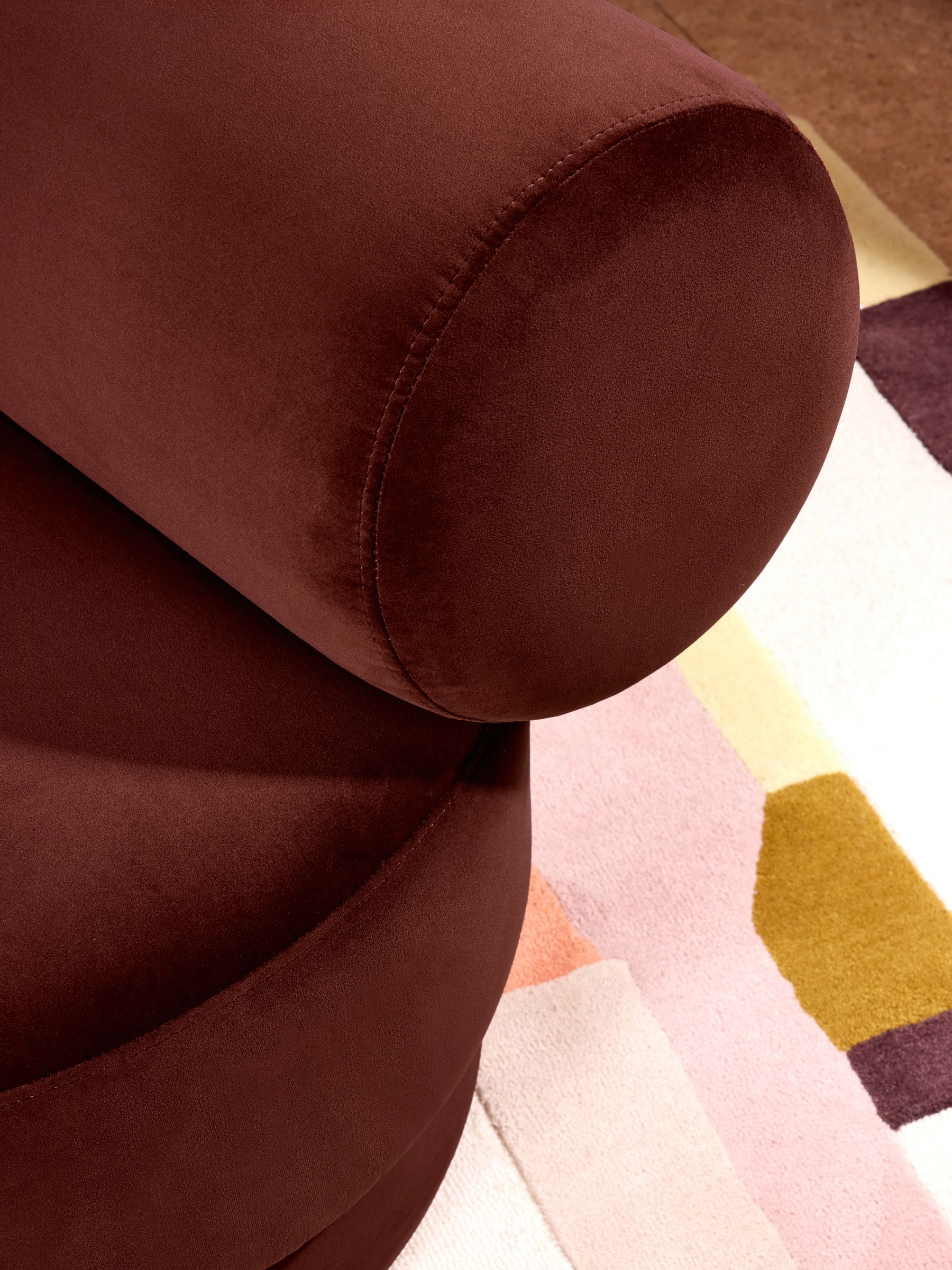 Selah Accent Chair in Rust Red Velvet - Image 2 of 5