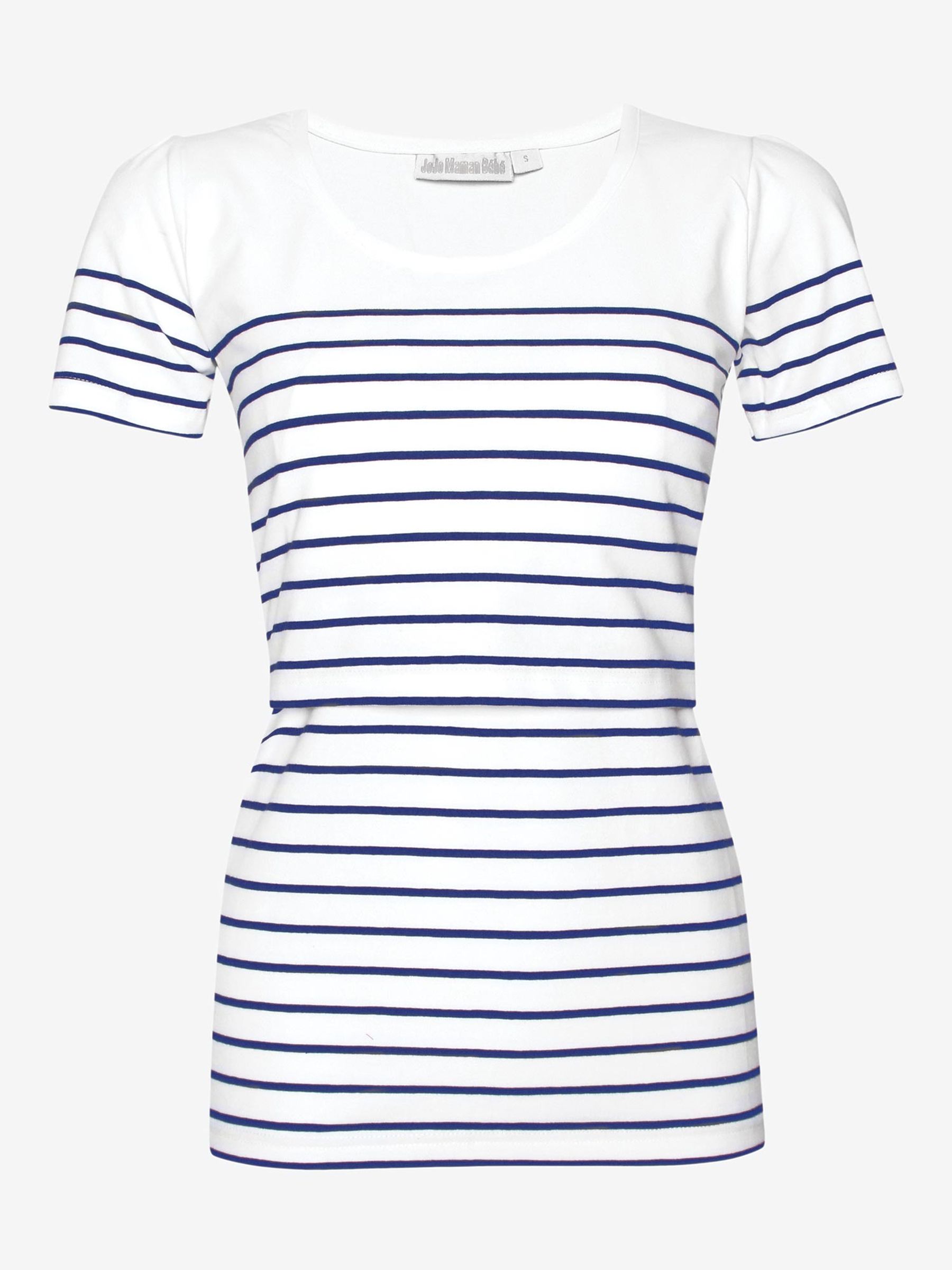 White Navy Stripe Breton Stripe Nursing T-Shirt - Image 5 of 5