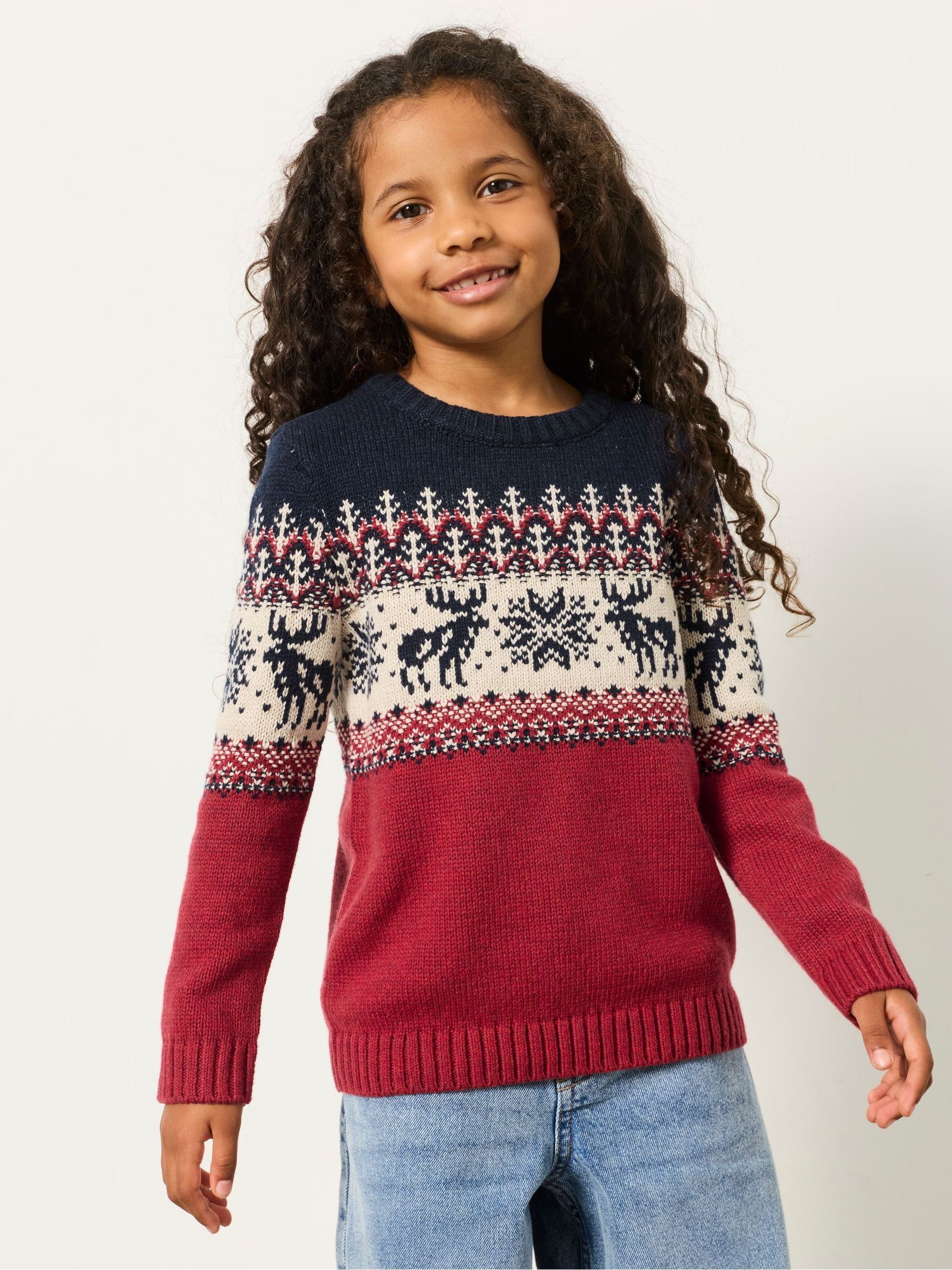 Kids Matching Family Red Moose Christmas Jumper (3-12yrs) - Image 1 of 7
