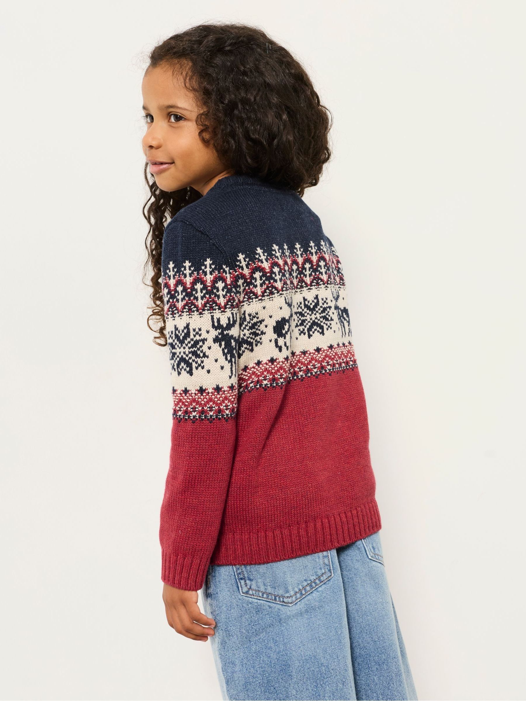 Kids Matching Family Red Moose Christmas Jumper (3-12yrs) - Image 2 of 7