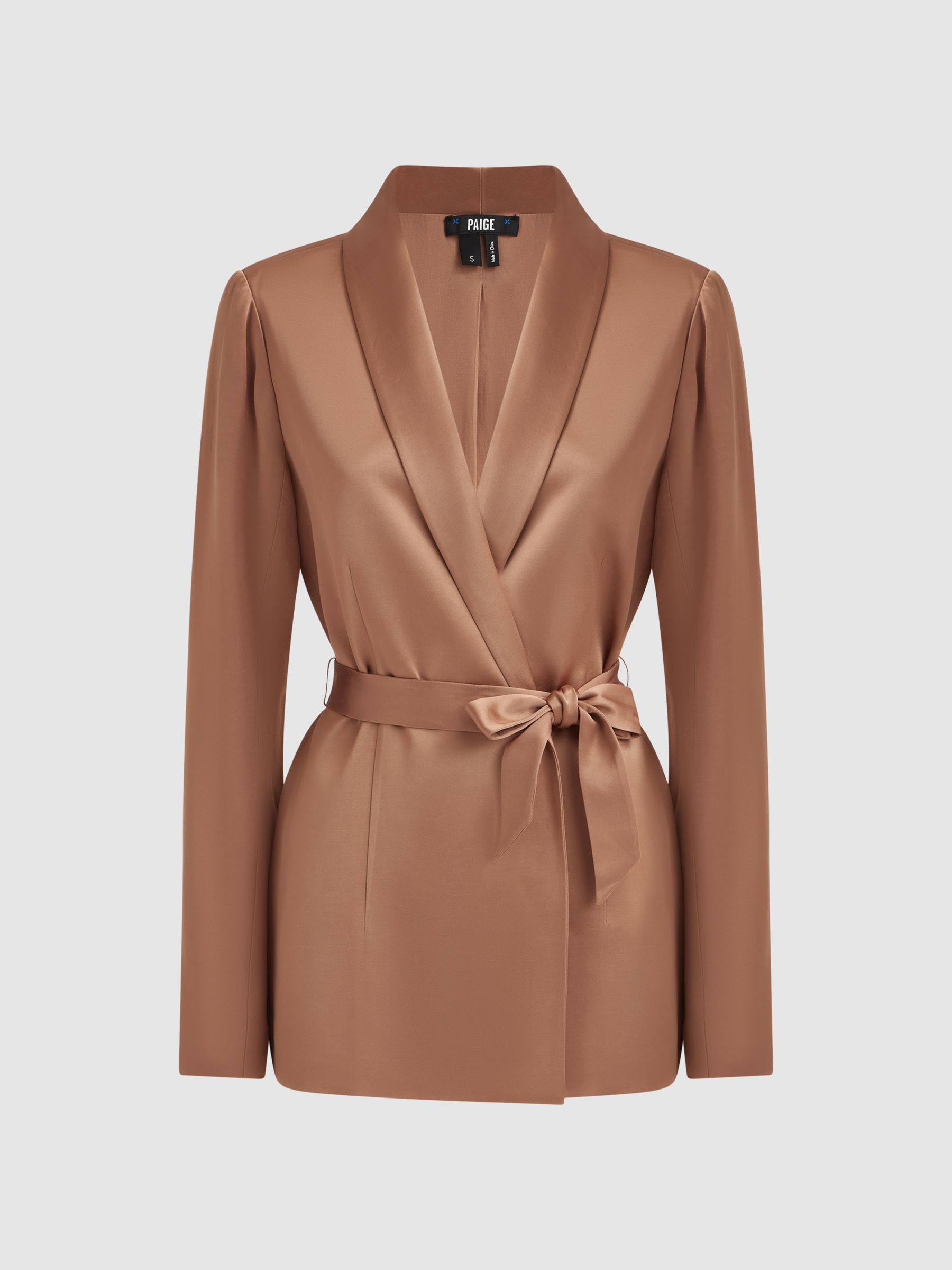 Paige Belted Single Breasted Suit Blazer in Camel - Image 2 of 7 Paige Belted Single Breasted Suit Blazer in Camel - Image 2 of 7