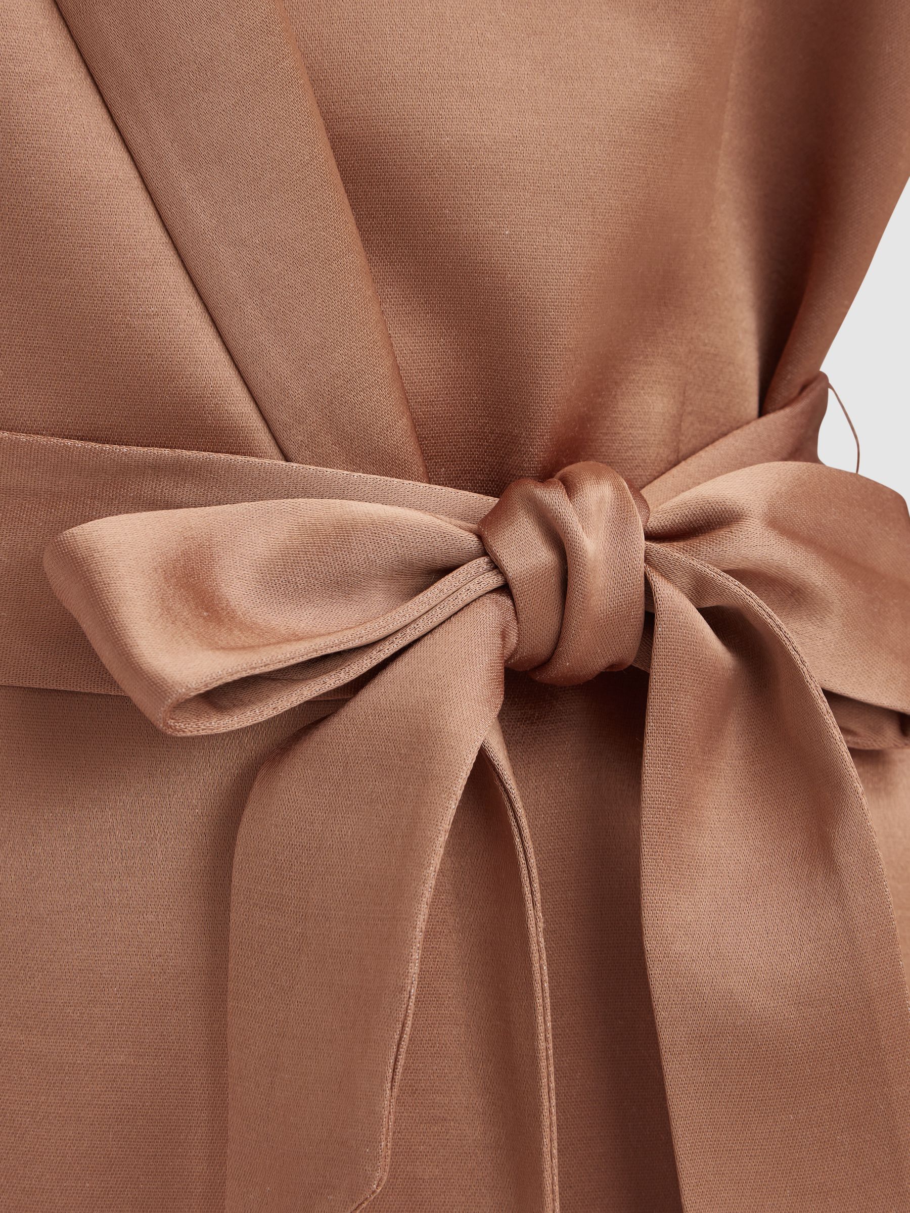 Paige Belted Single Breasted Suit Blazer in Camel - Image 7 of 7