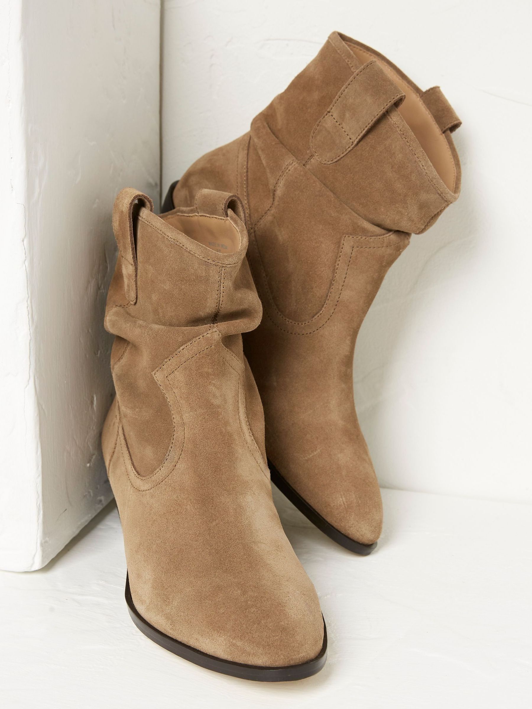 Brown Polly Western Ankle Slouch Boots - Image 2 of 4